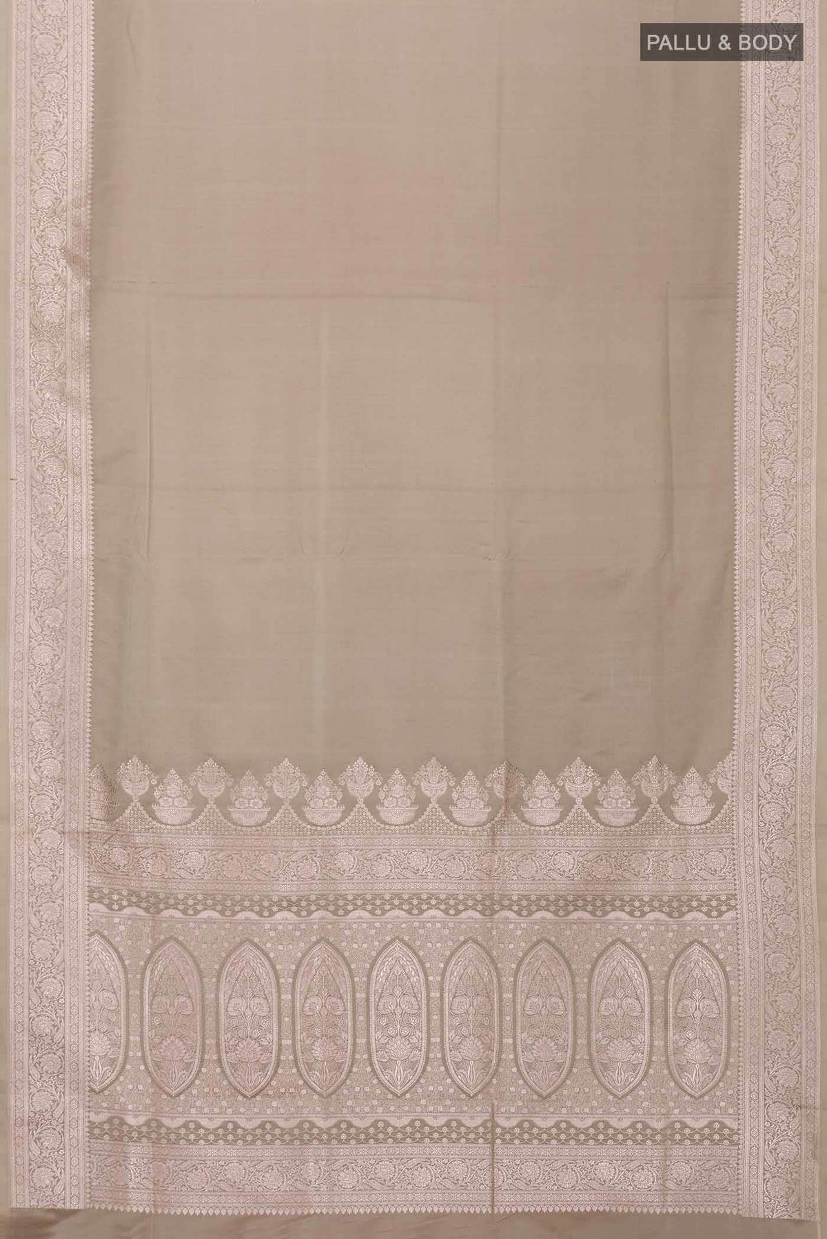 Grey Blended Banarasi Silk Saree