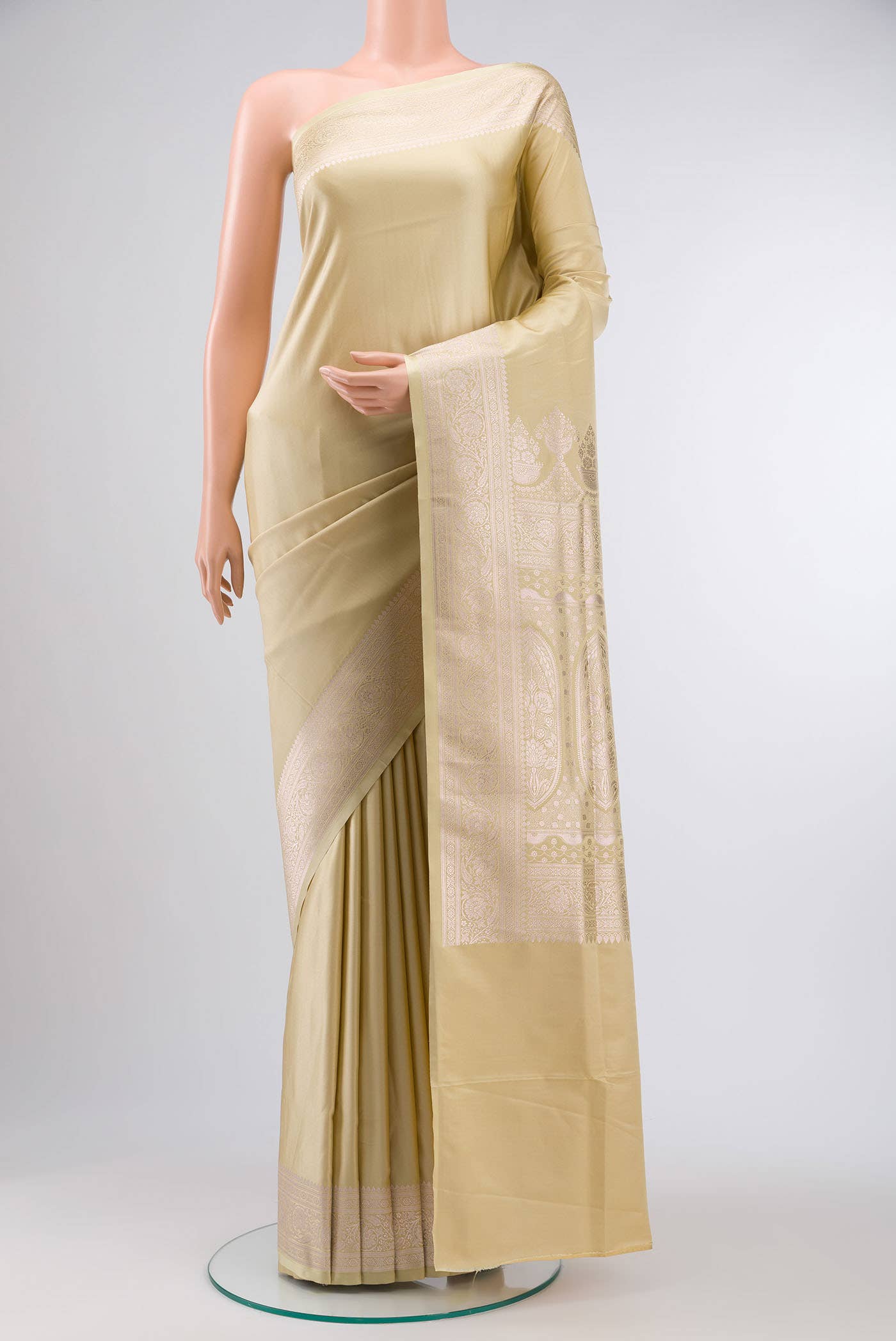 Yellow Blended Banarasi Silk Saree