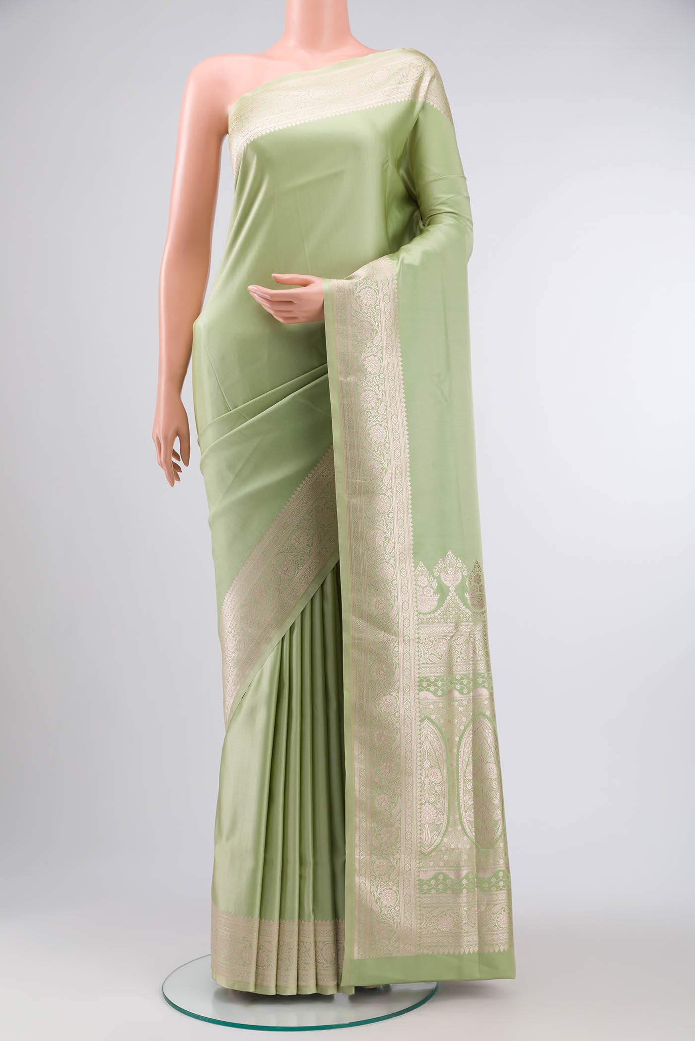 Light Green Banarasi Silk Saree