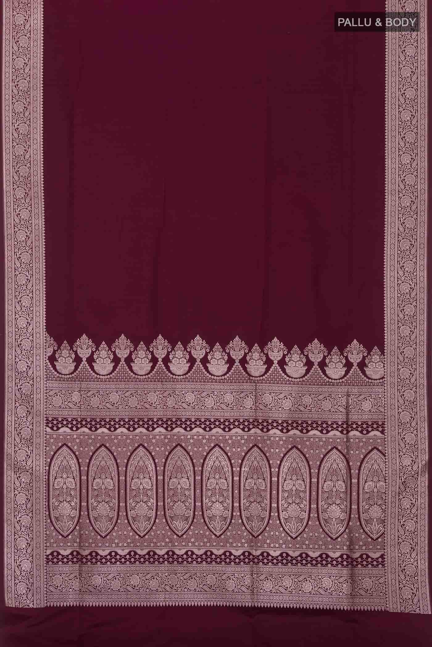 Maroon Blended Banarasi Silk Saree