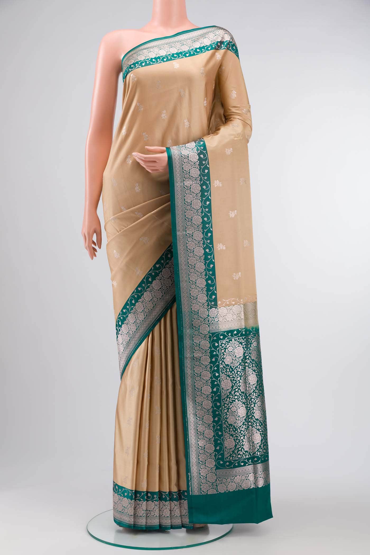 Sandal Banarasi Silk Saree