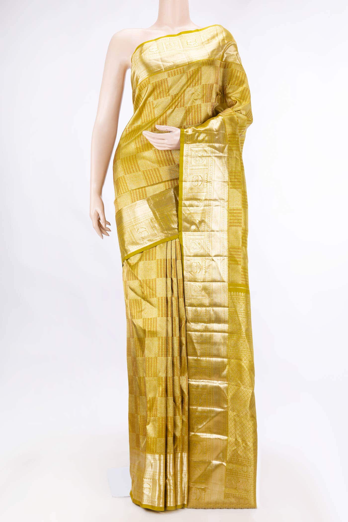 Mehandi Green Dual Tone Kanchipuram Silk Saree