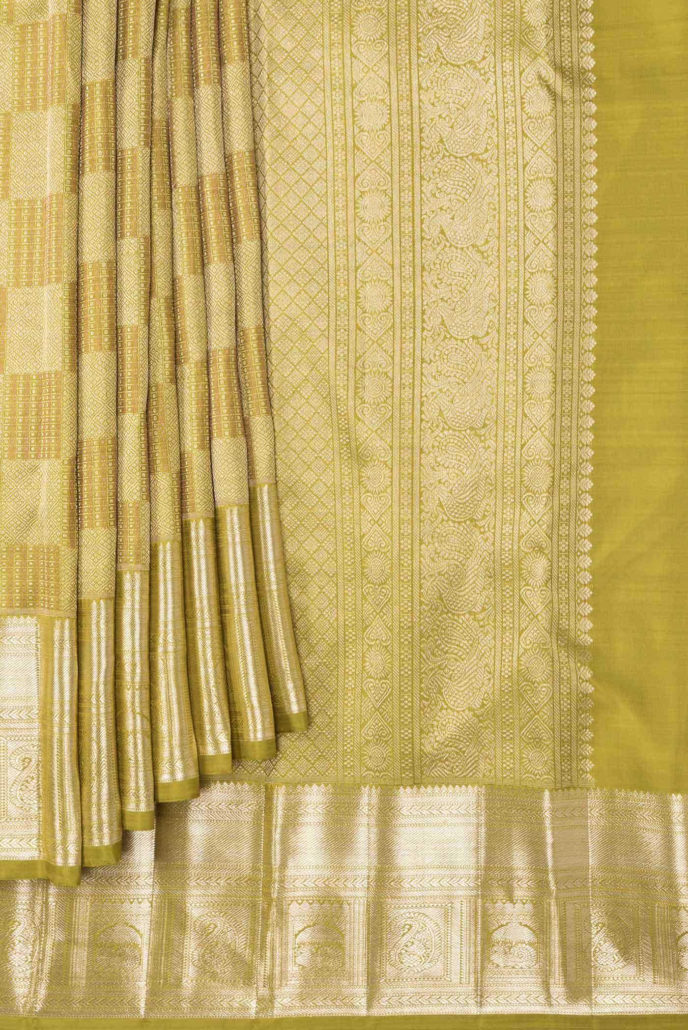 Mehandi Green Dual Tone Kanchipuram Silk Saree