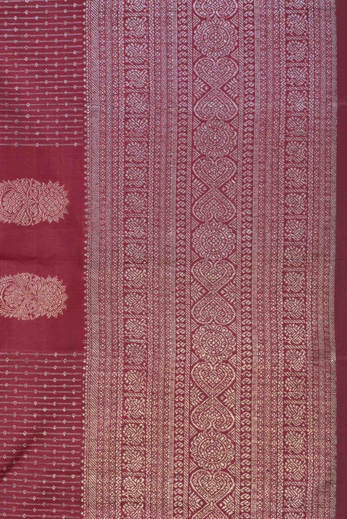 Maroon Dual Tone Kanchipuram Silk Saree