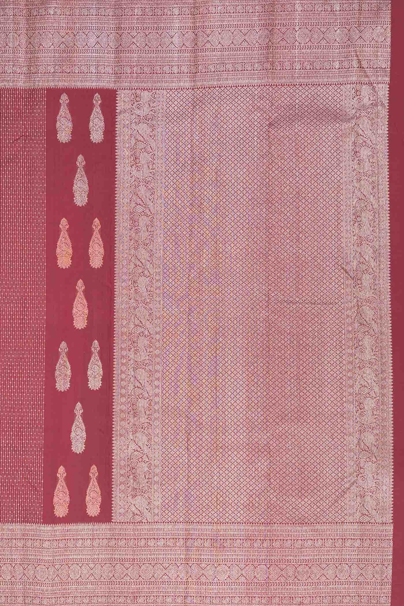 Maroon Dual Tone Kanchipuram Silk Saree