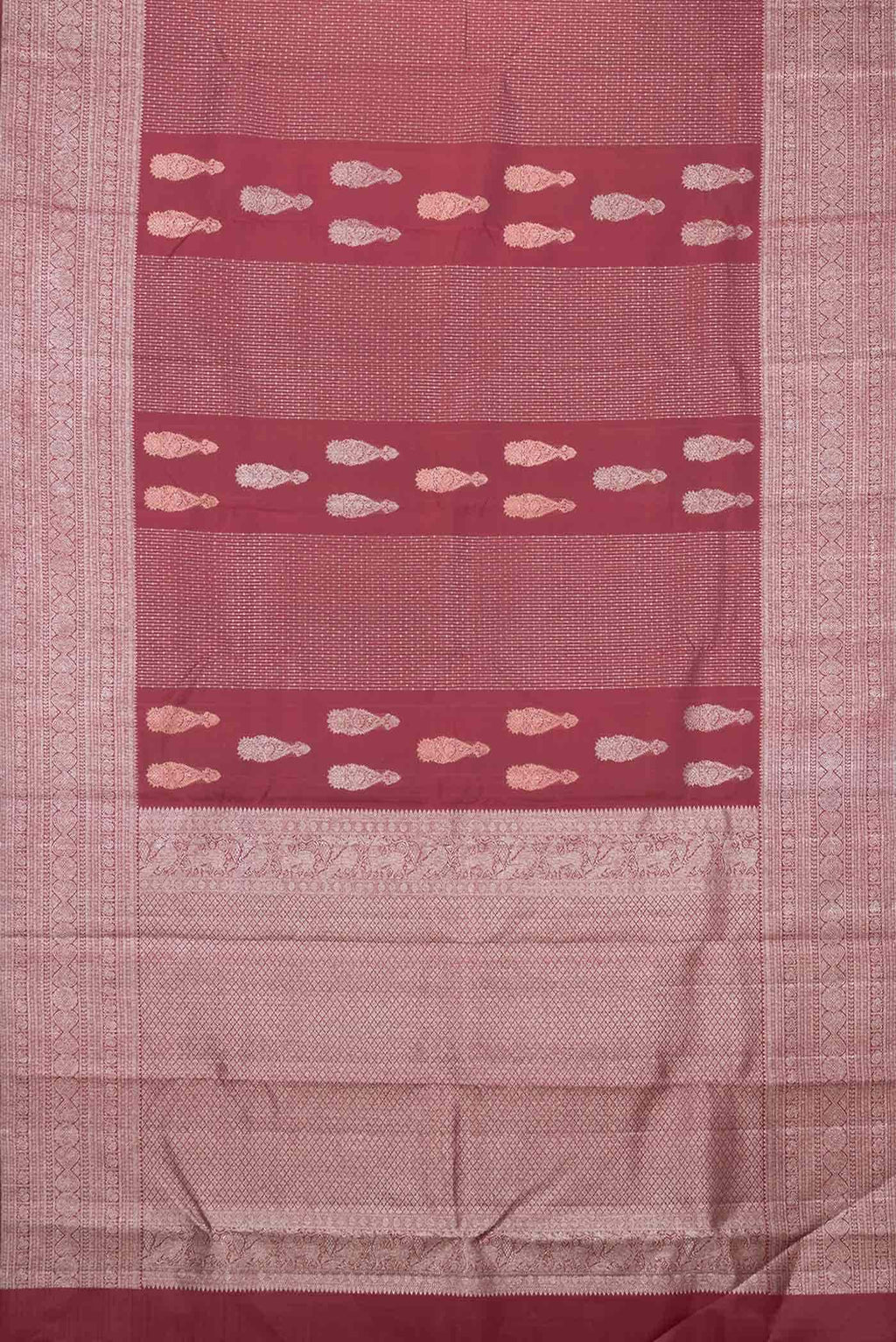 Maroon Dual Tone Kanchipuram Silk Saree