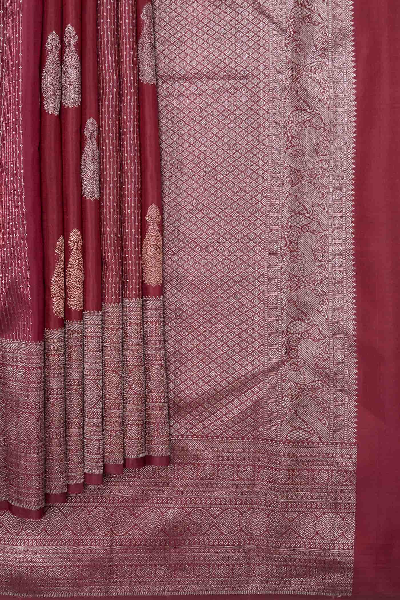 Maroon Dual Tone Kanchipuram Silk Saree