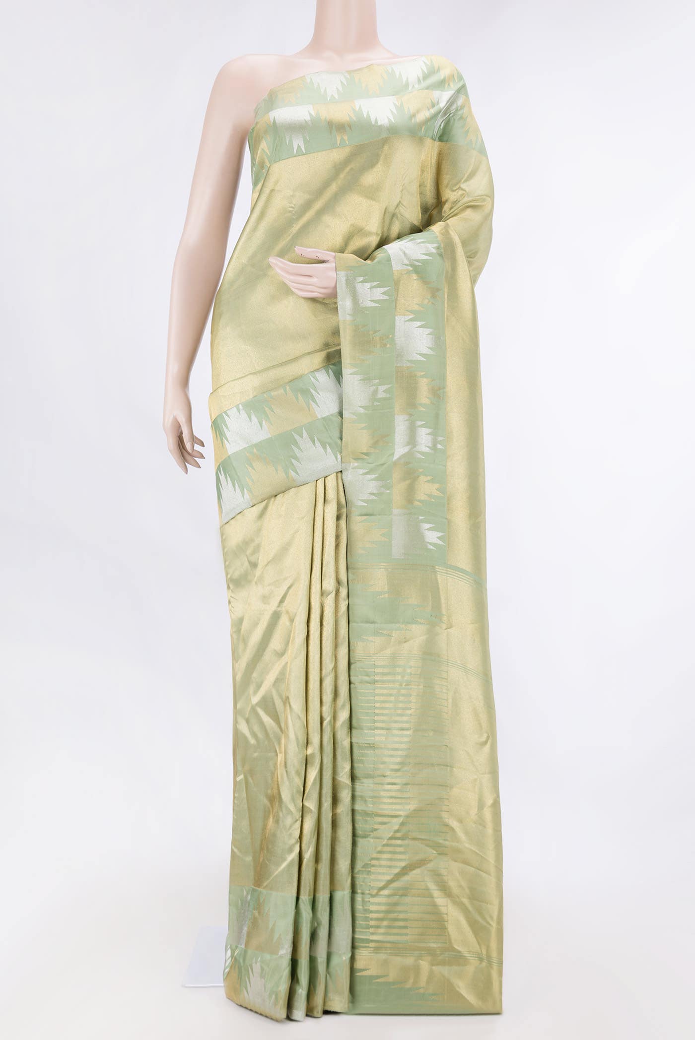 Light Green Dual Tone Kanchipuram Silk Saree