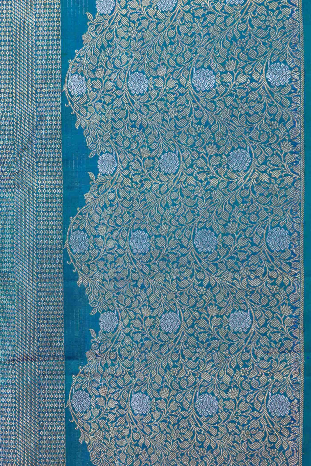 Peacock Blue Dual Tone Kanchipuram Silk Saree