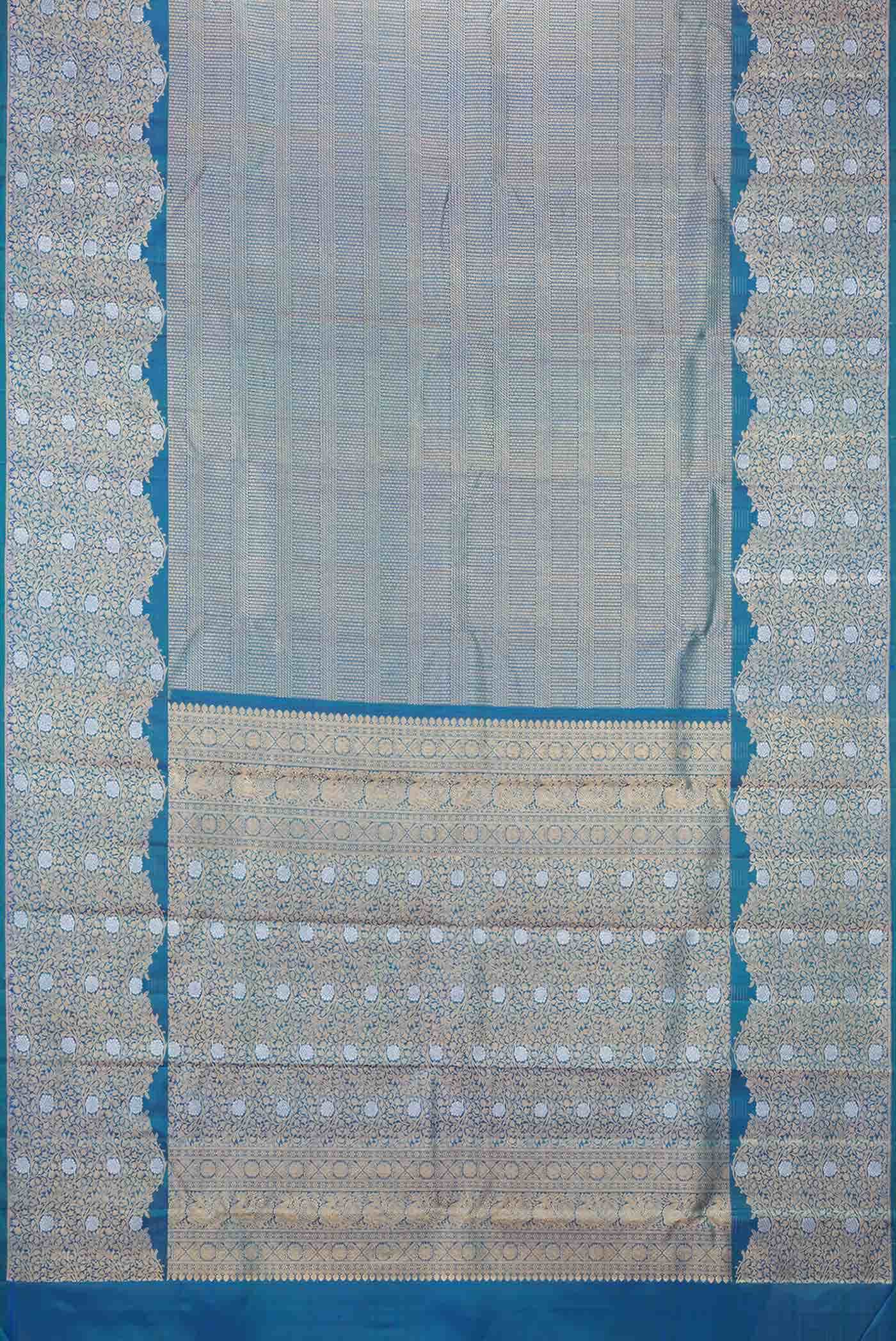 Peacock Blue Dual Tone Kanchipuram Silk Saree