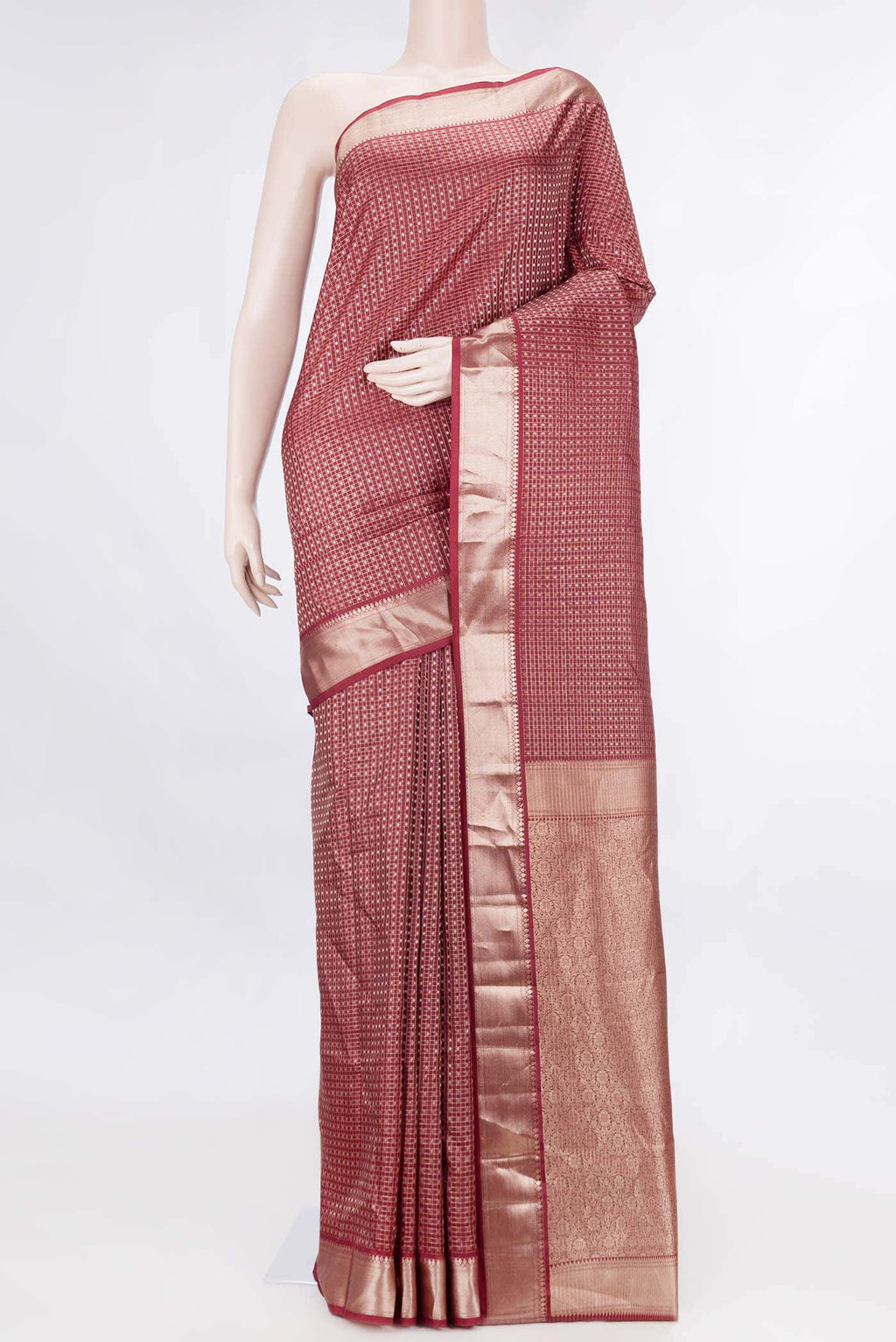Maroon Dual Tone Soft Silk Saree
