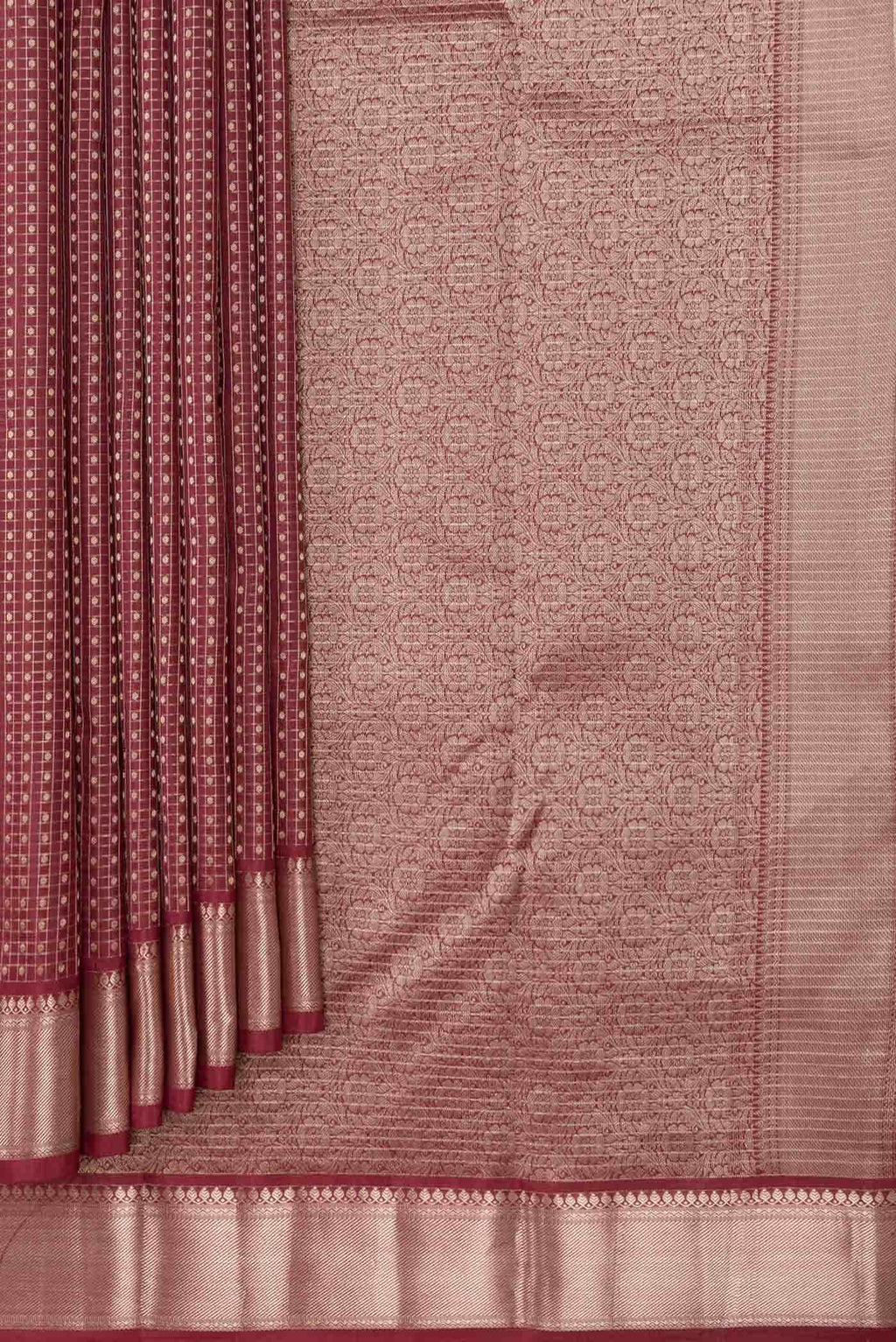 Maroon Dual Tone Soft Silk Saree