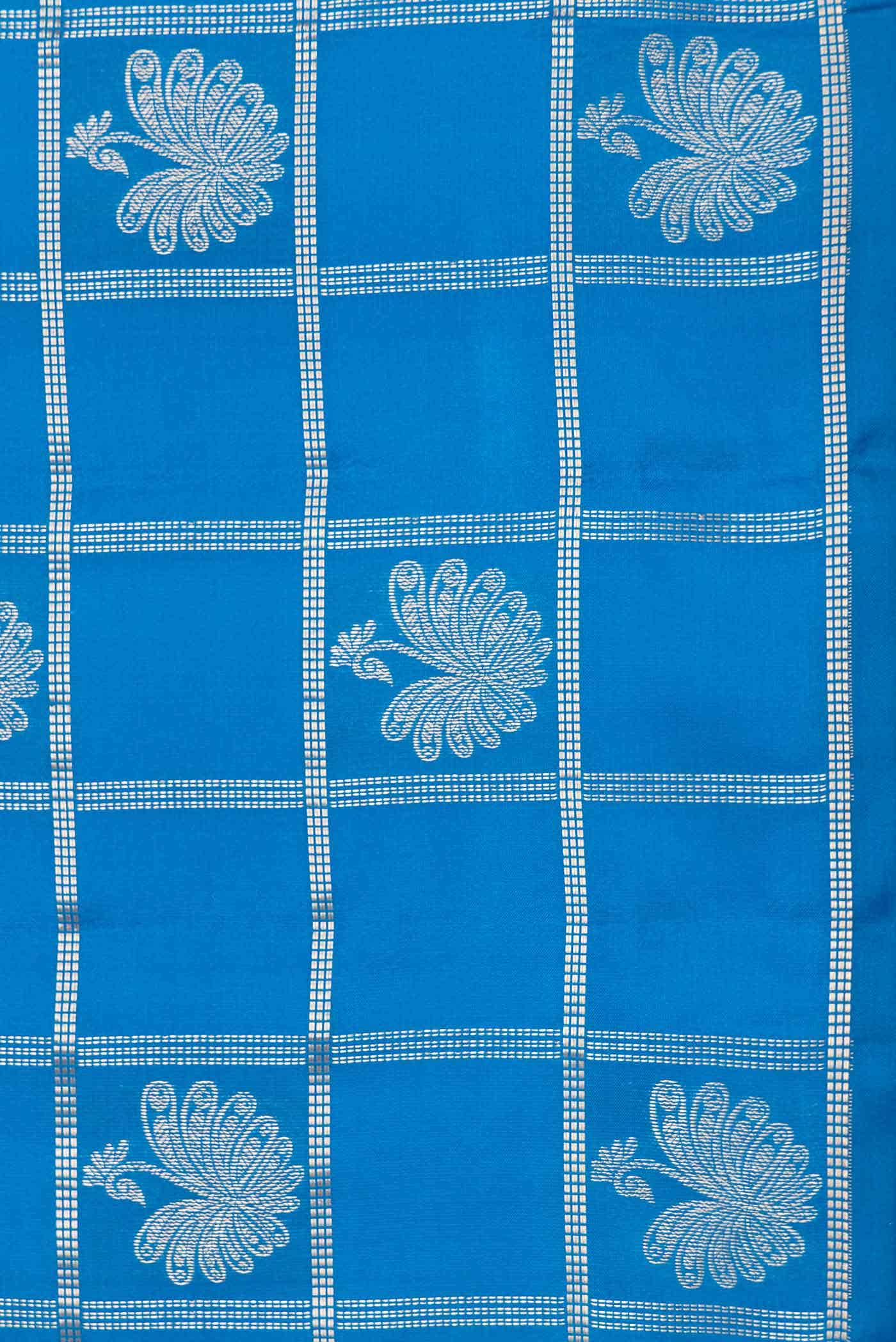 Peacock Blue Dual Tone Soft Silk Saree