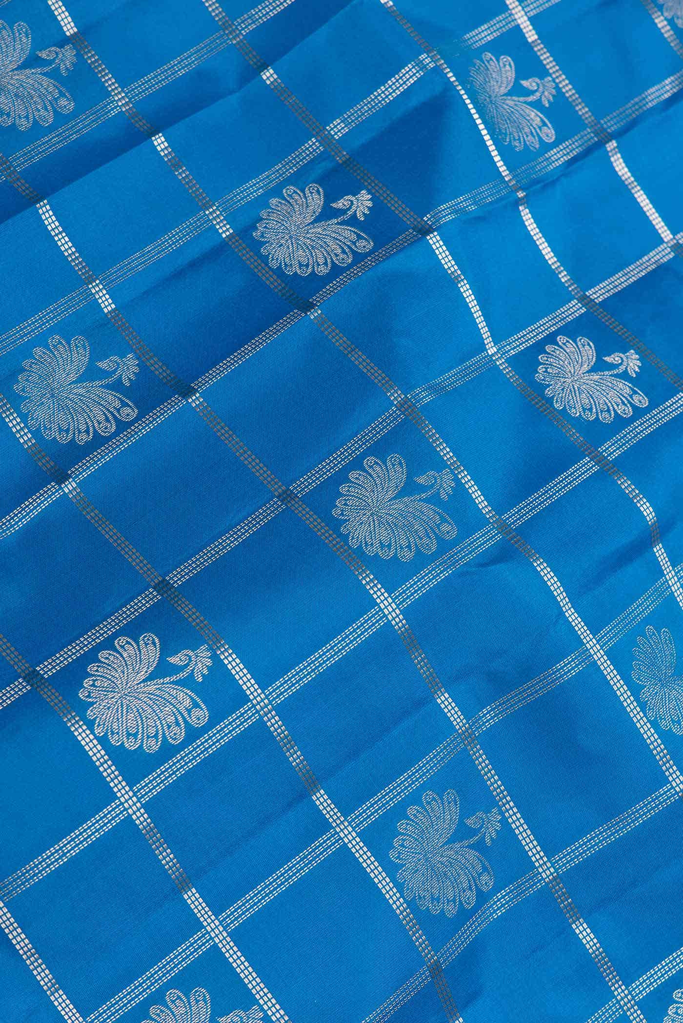 Peacock Blue Dual Tone Soft Silk Saree