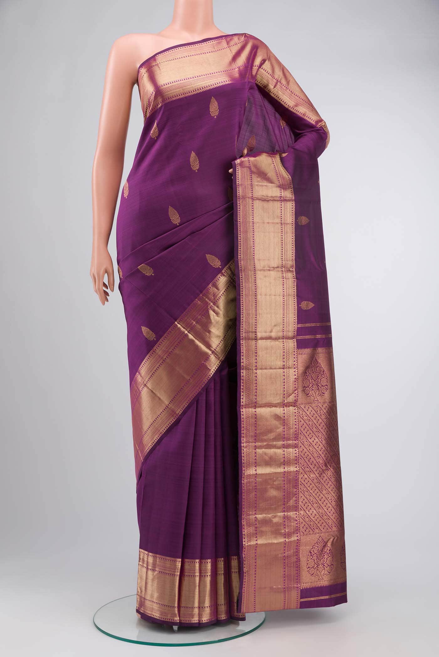 Purple Kanchipuram Silk Saree