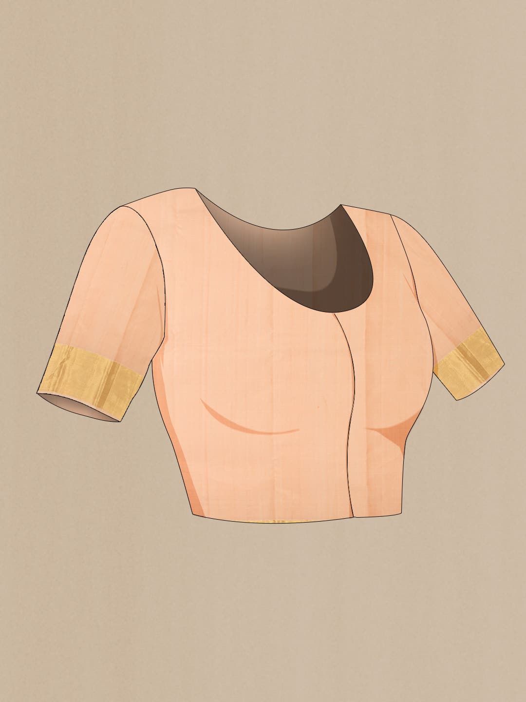 Peach Kanchipuram Silk Saree