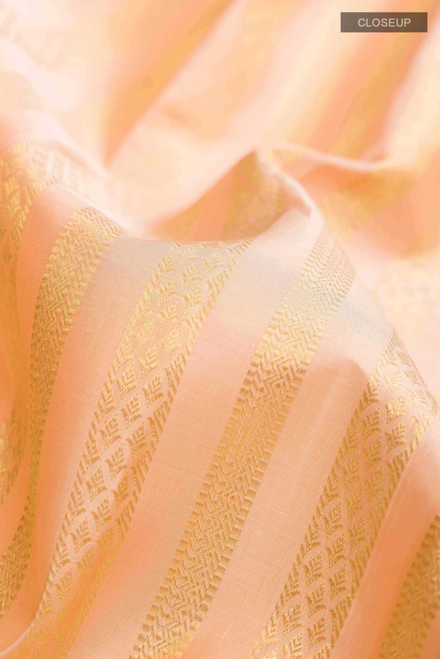 Peach Kanchipuram Silk Saree