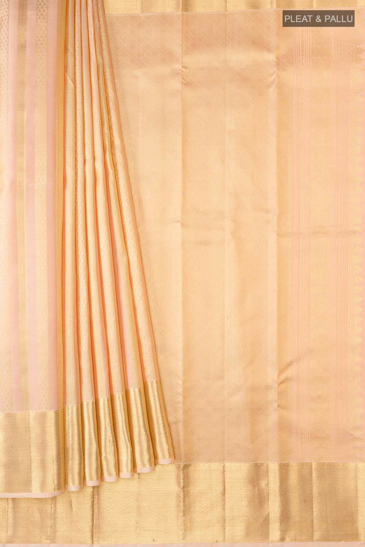 Peach Kanchipuram Silk Saree