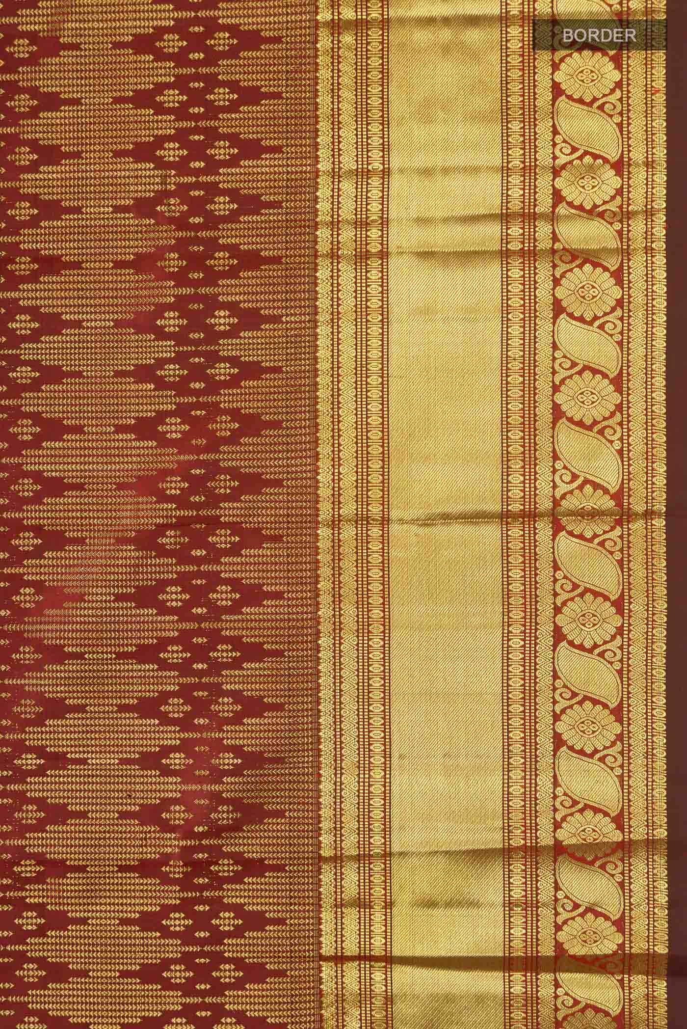 Maroon Kanchipuram Silk Saree