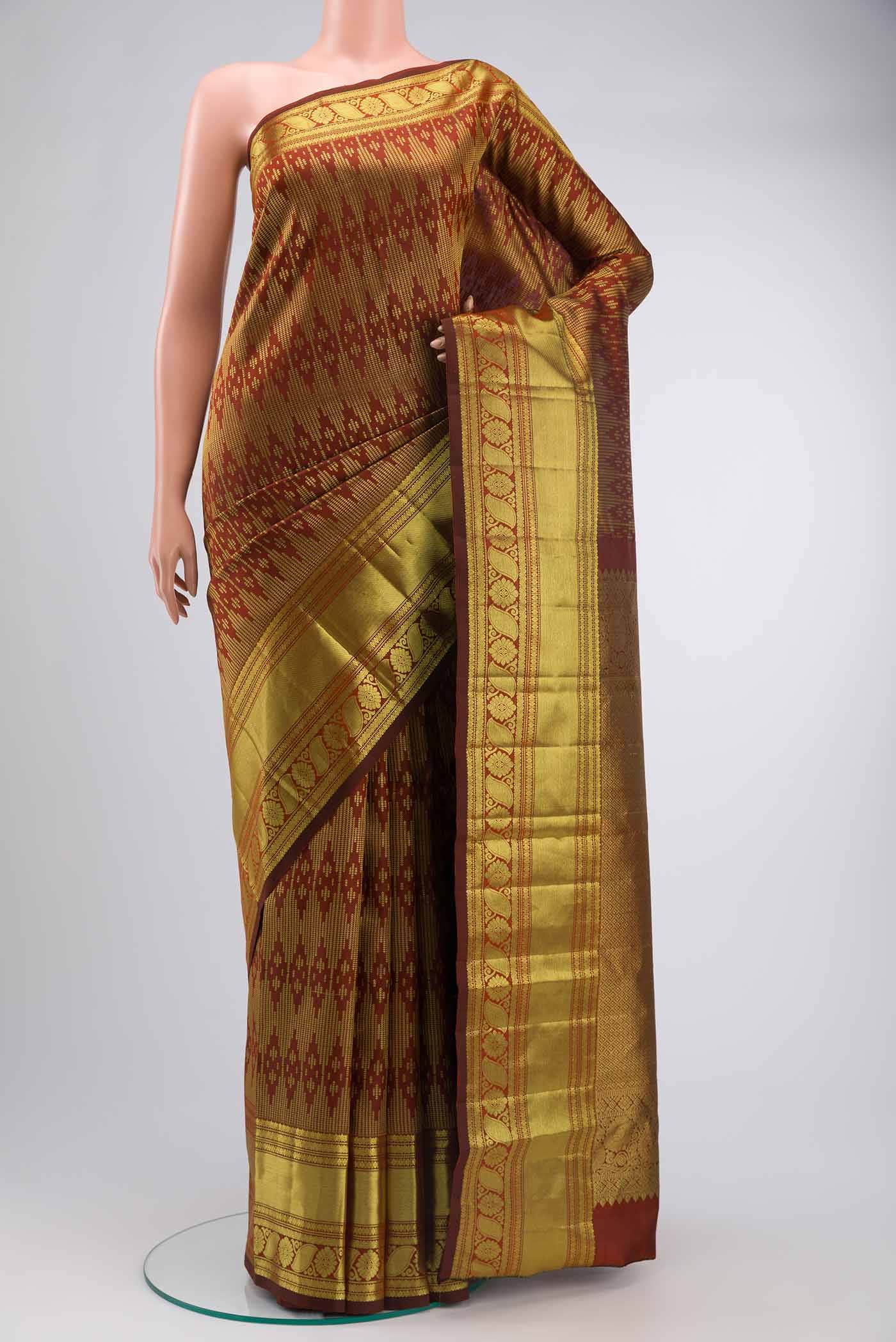 Maroon Kanchipuram Silk Saree