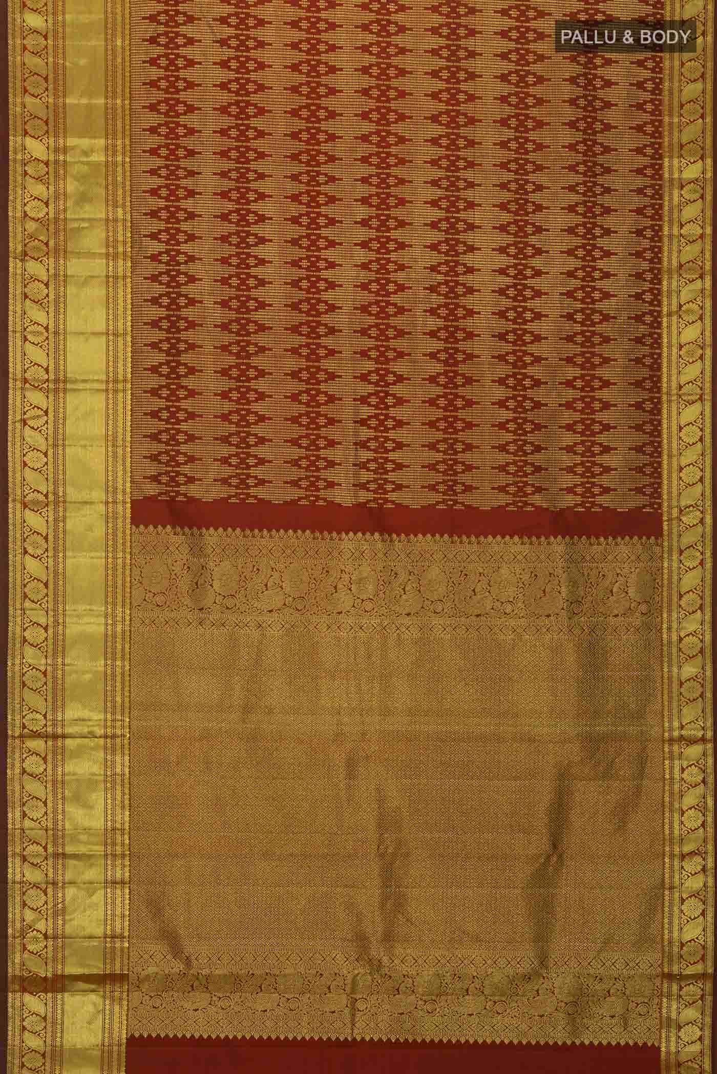 Maroon Kanchipuram Silk Saree