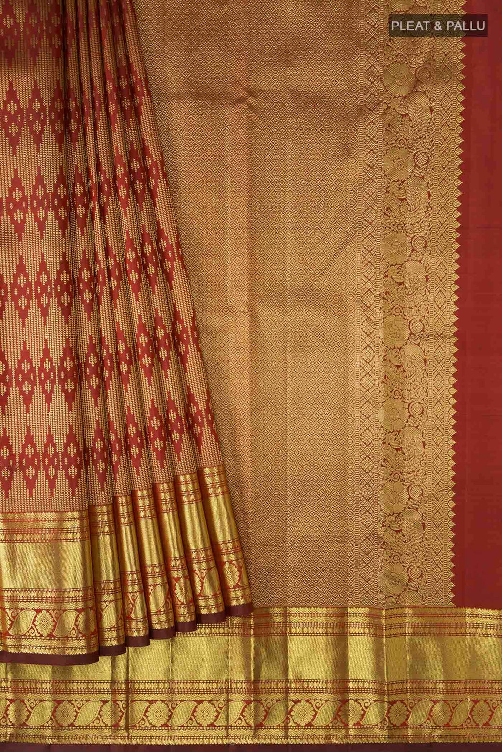 Maroon Kanchipuram Silk Saree