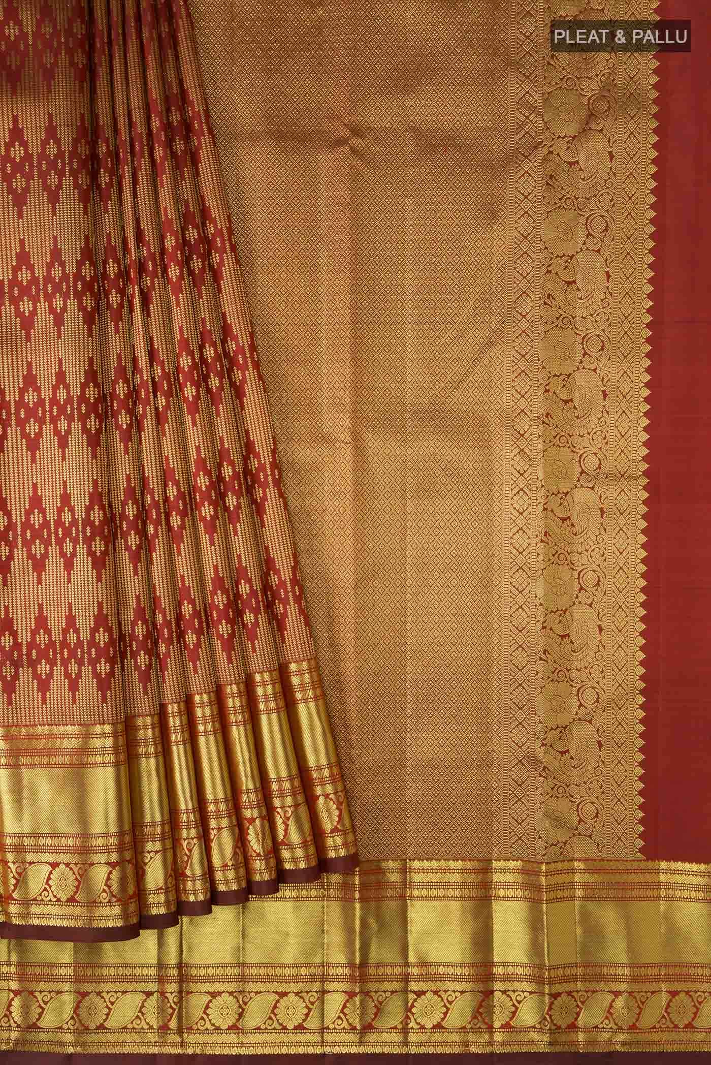 Maroon Kanchipuram Silk Saree
