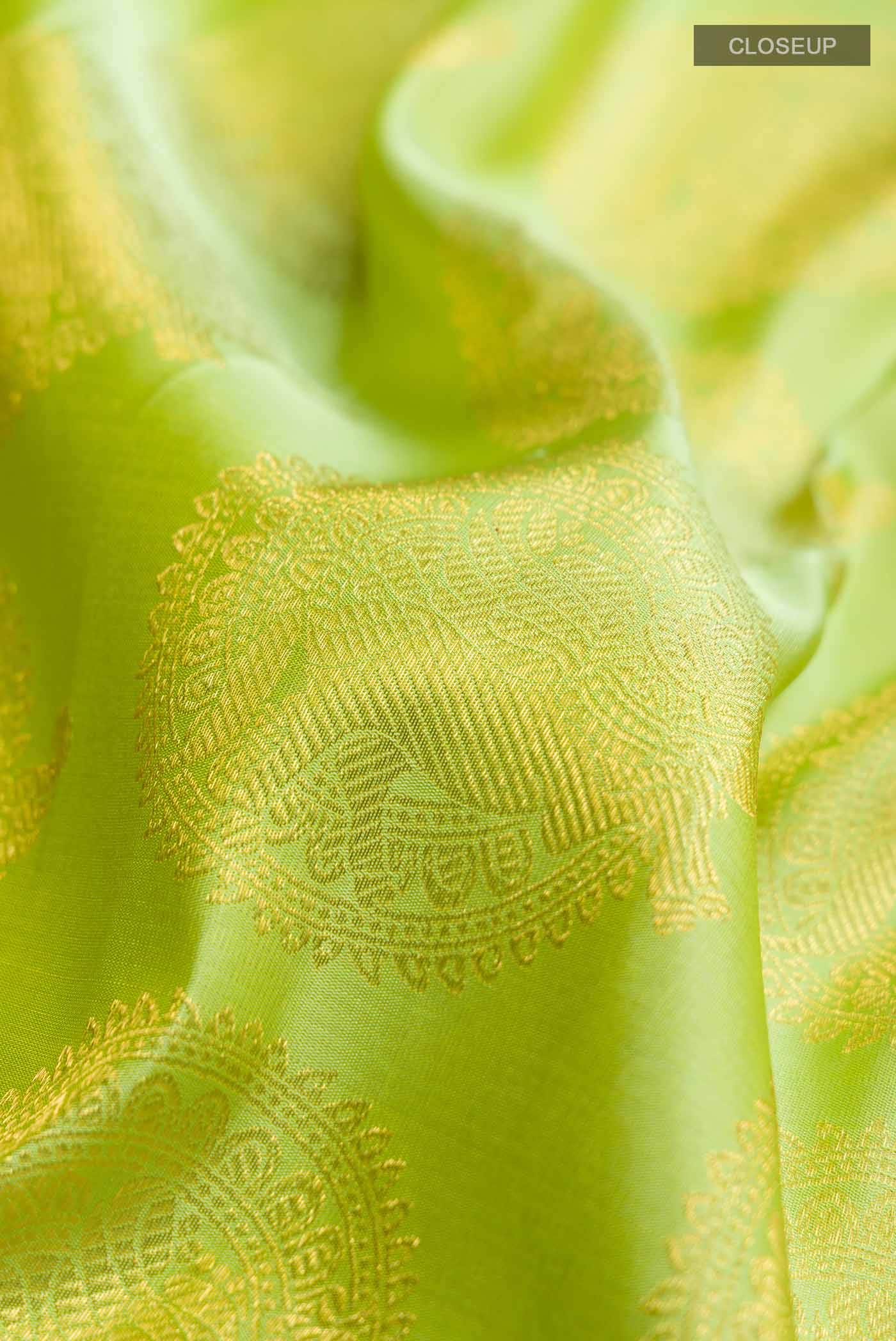 Pure Silk Pure Zari Green Kanchipuram Saree
