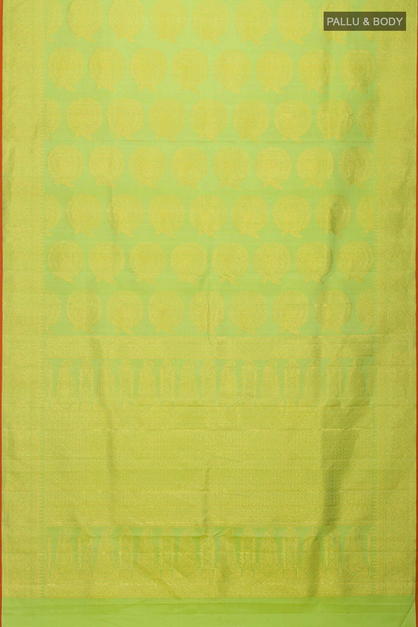 Pure Silk Pure Zari Green Kanchipuram Saree