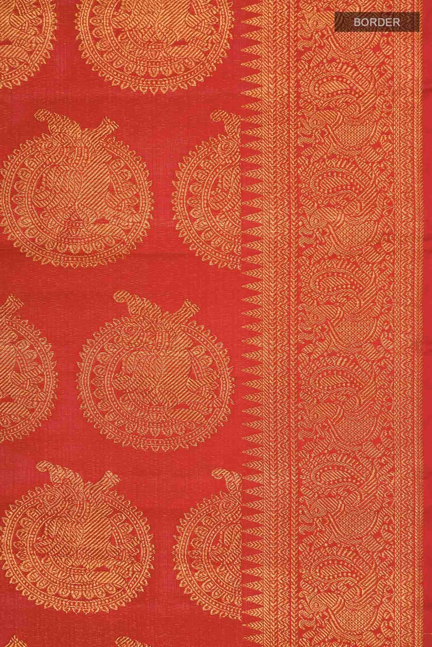 Pure Silk Pure Zari Red Kanjivaram Saree