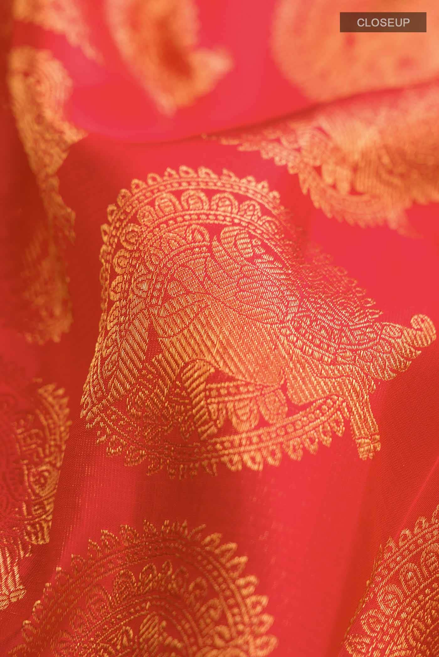 Pure Silk Pure Zari Red Kanchipuram Saree