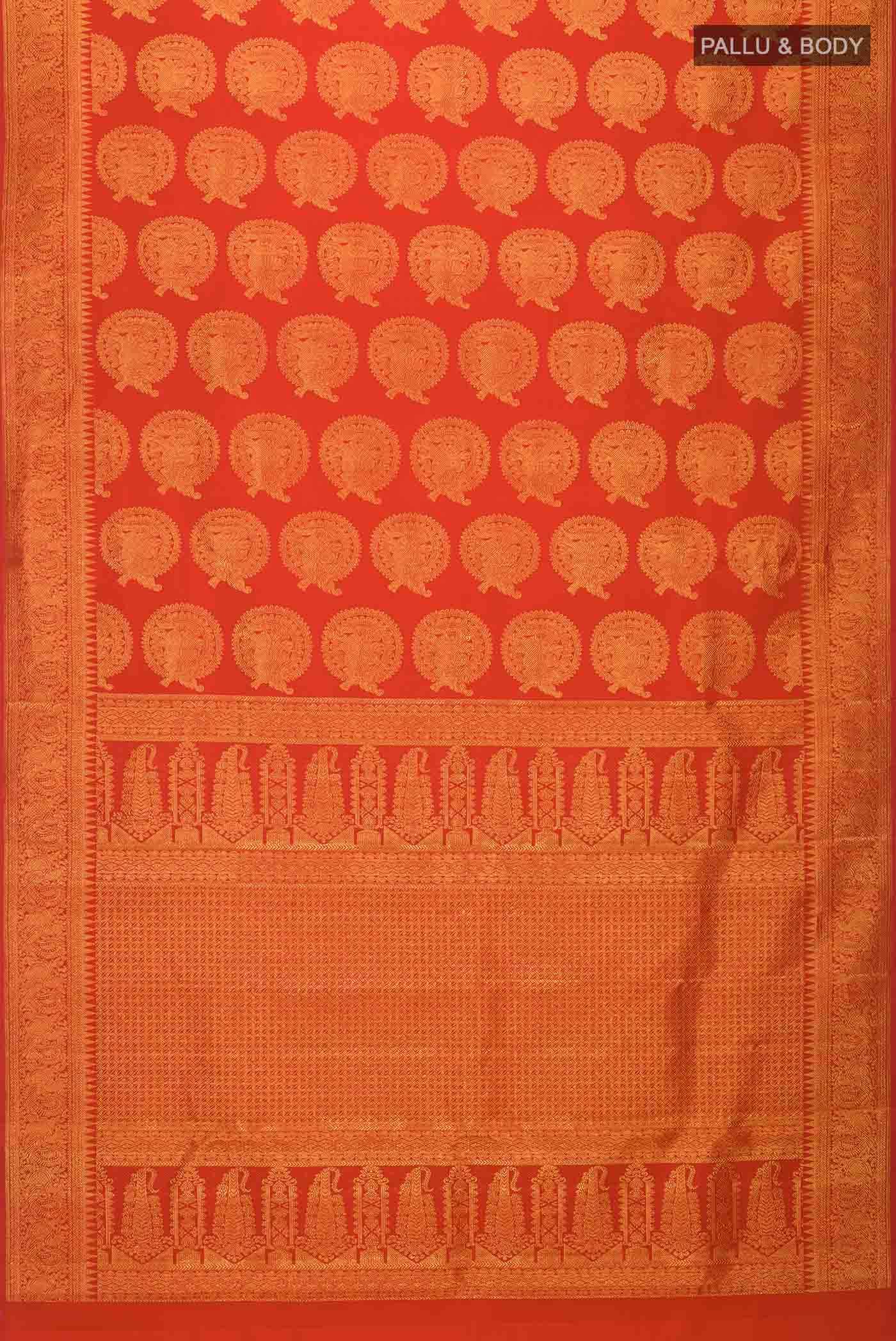 Pure Silk Pure Zari Red Kanjivaram Saree