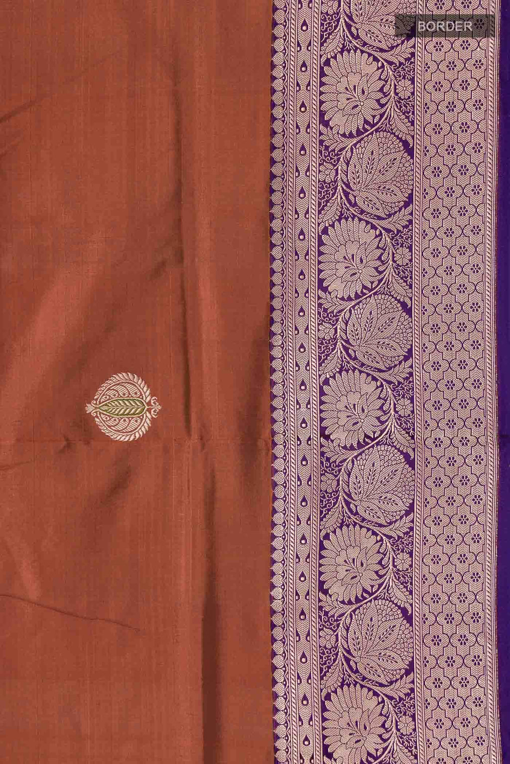 Rust Banarasi Katan Silk Saree