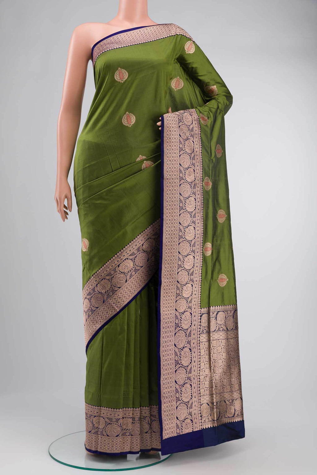 Green Banarasi Katan Silk Saree
