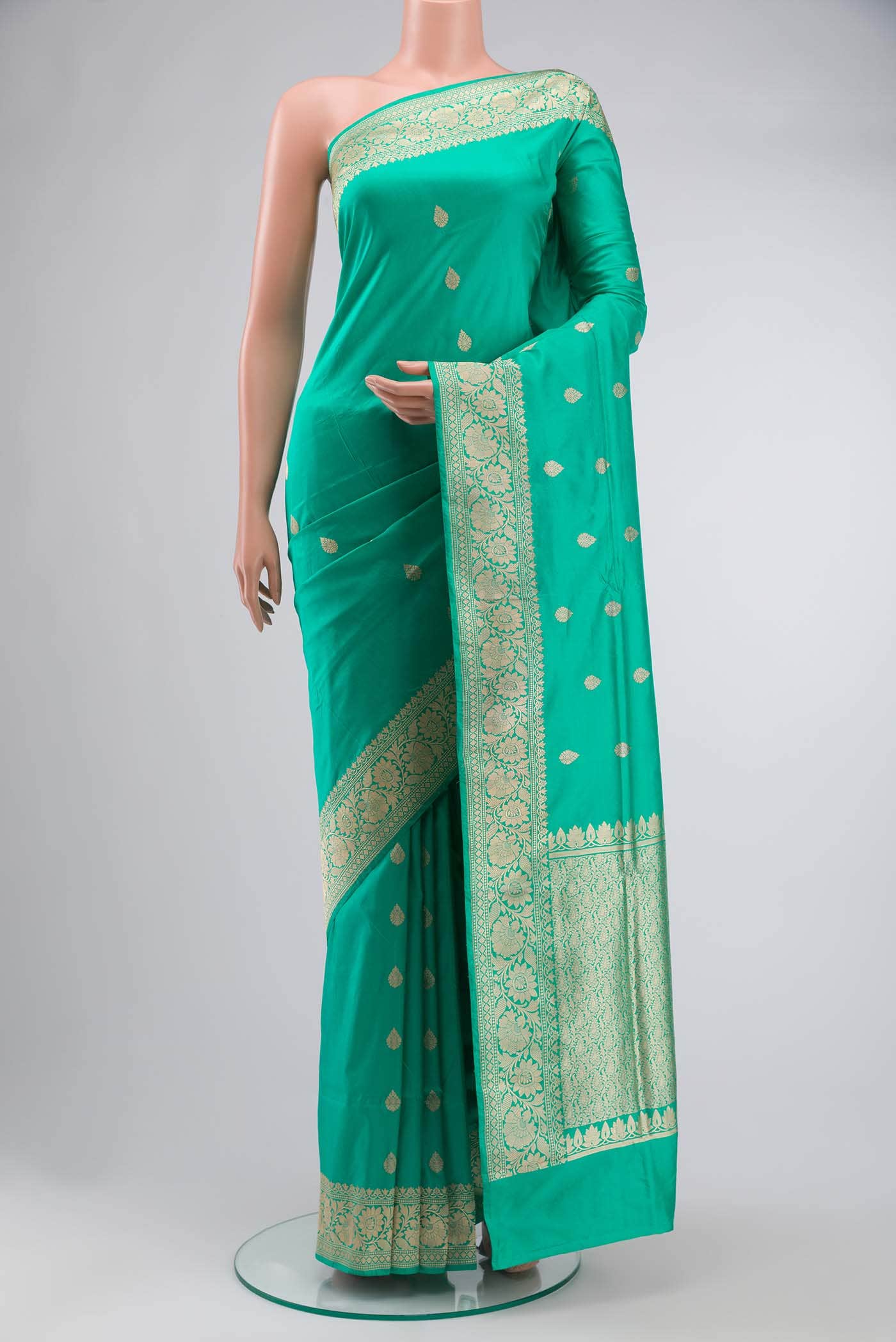 Green Banarasi Katan Silk Saree