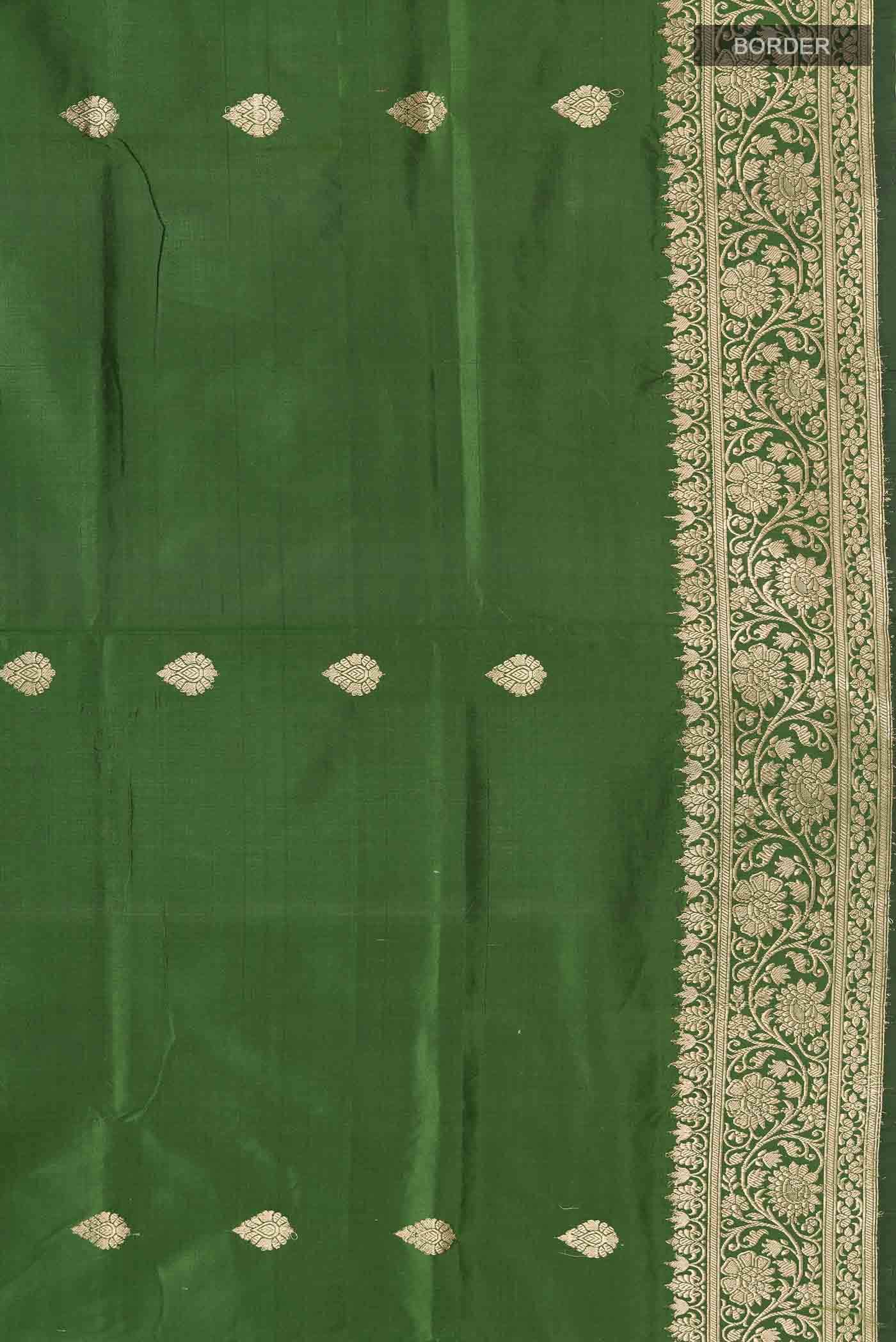 Green Banarasi Katan Silk Saree
