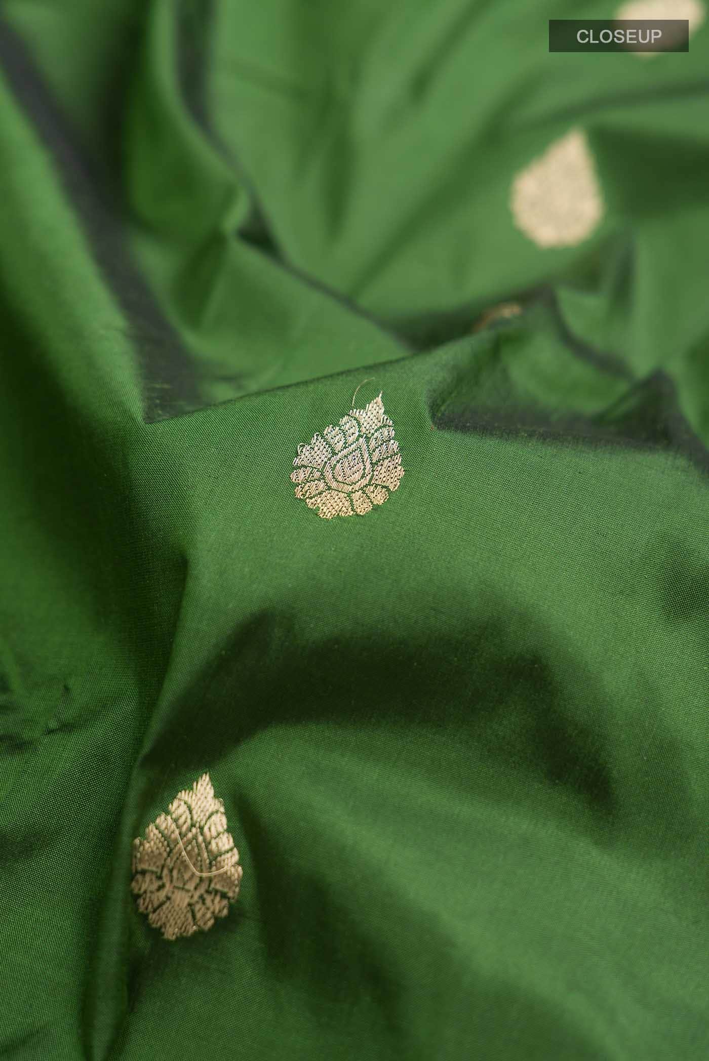 Green Banarasi Katan Silk Saree