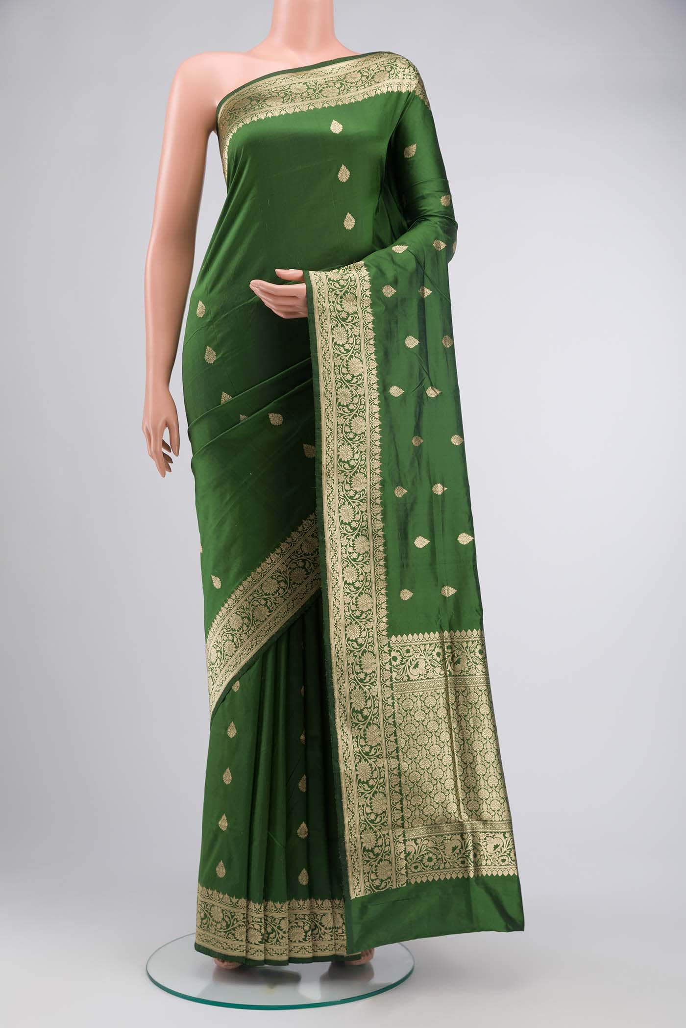 Green Banarasi Katan Silk Saree