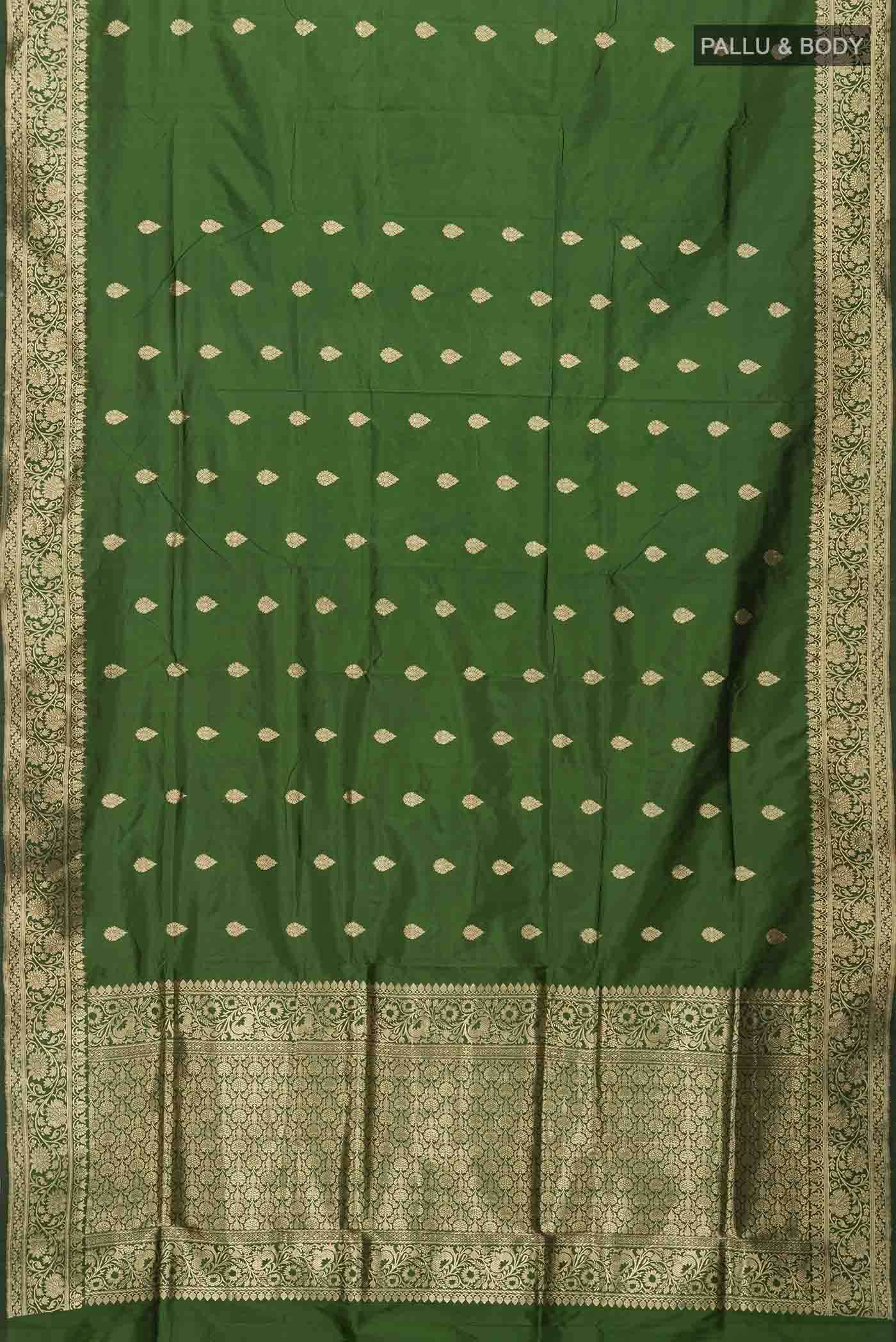 Green Banarasi Katan Silk Saree