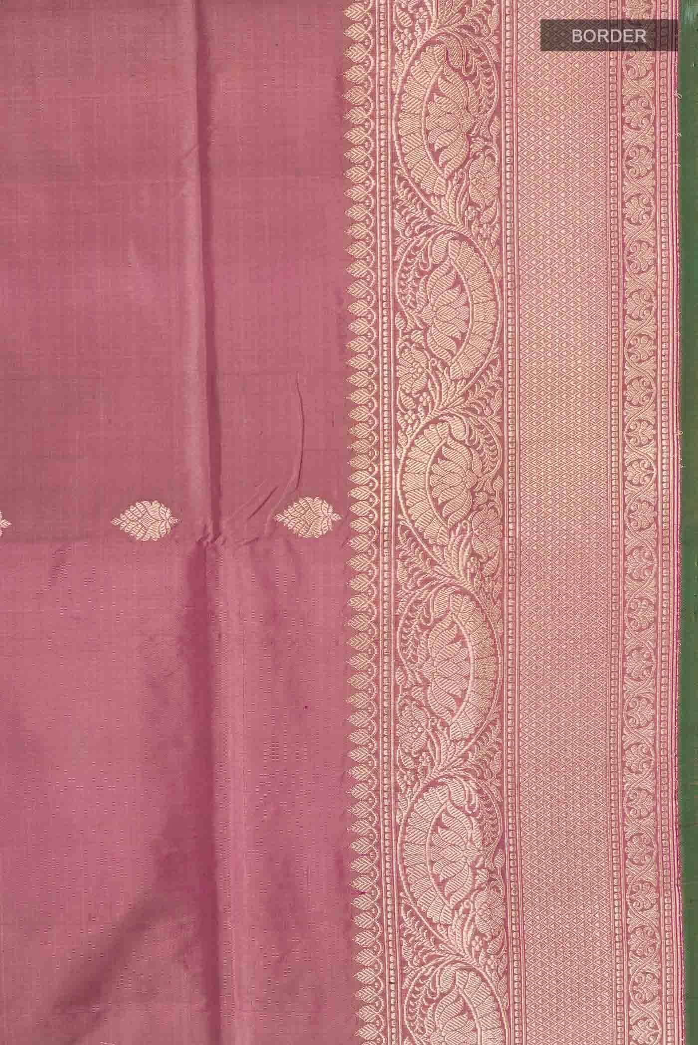 Rose Gold Banarasi Katan Silk Saree