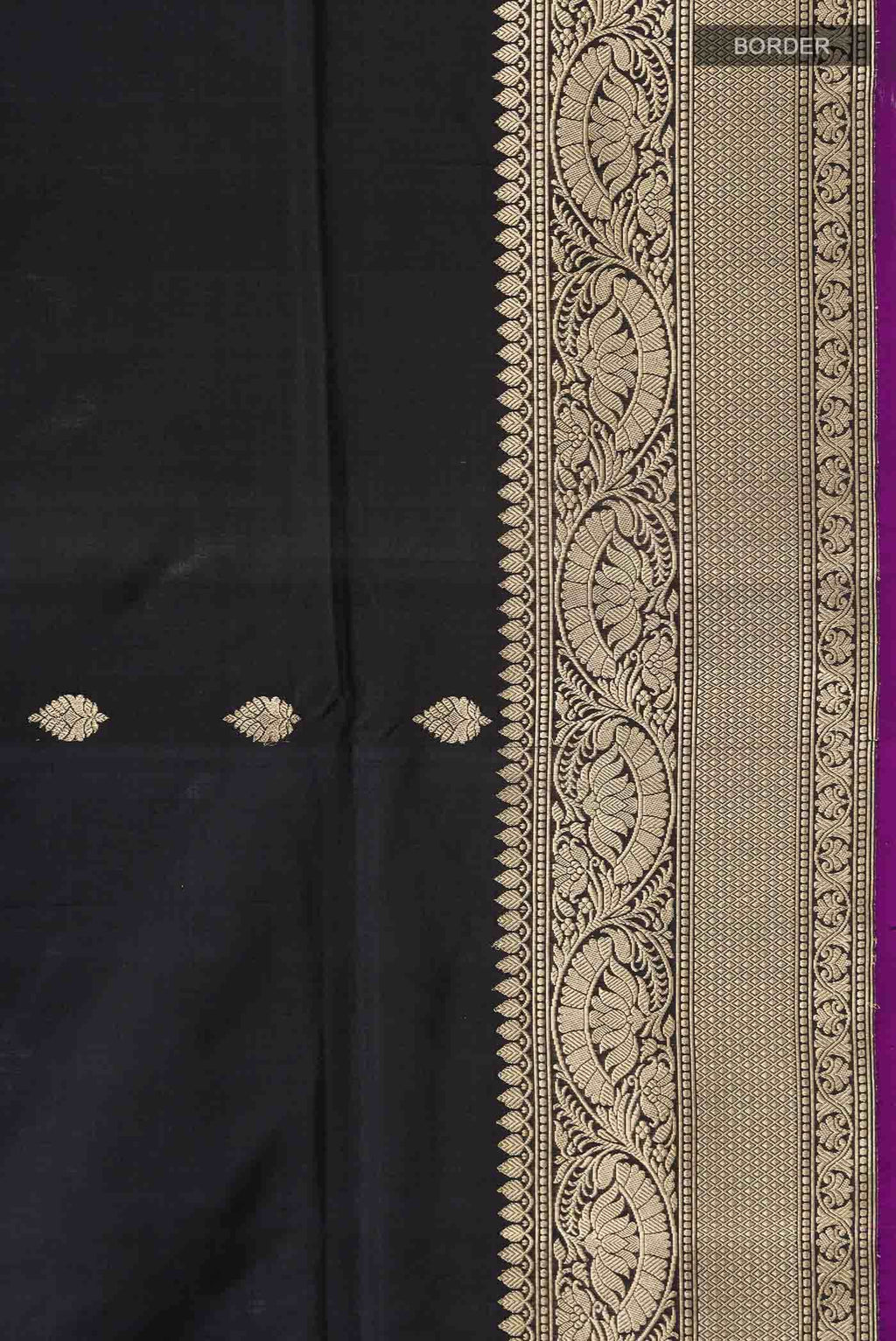 Black Banarasi Katan Silk Saree