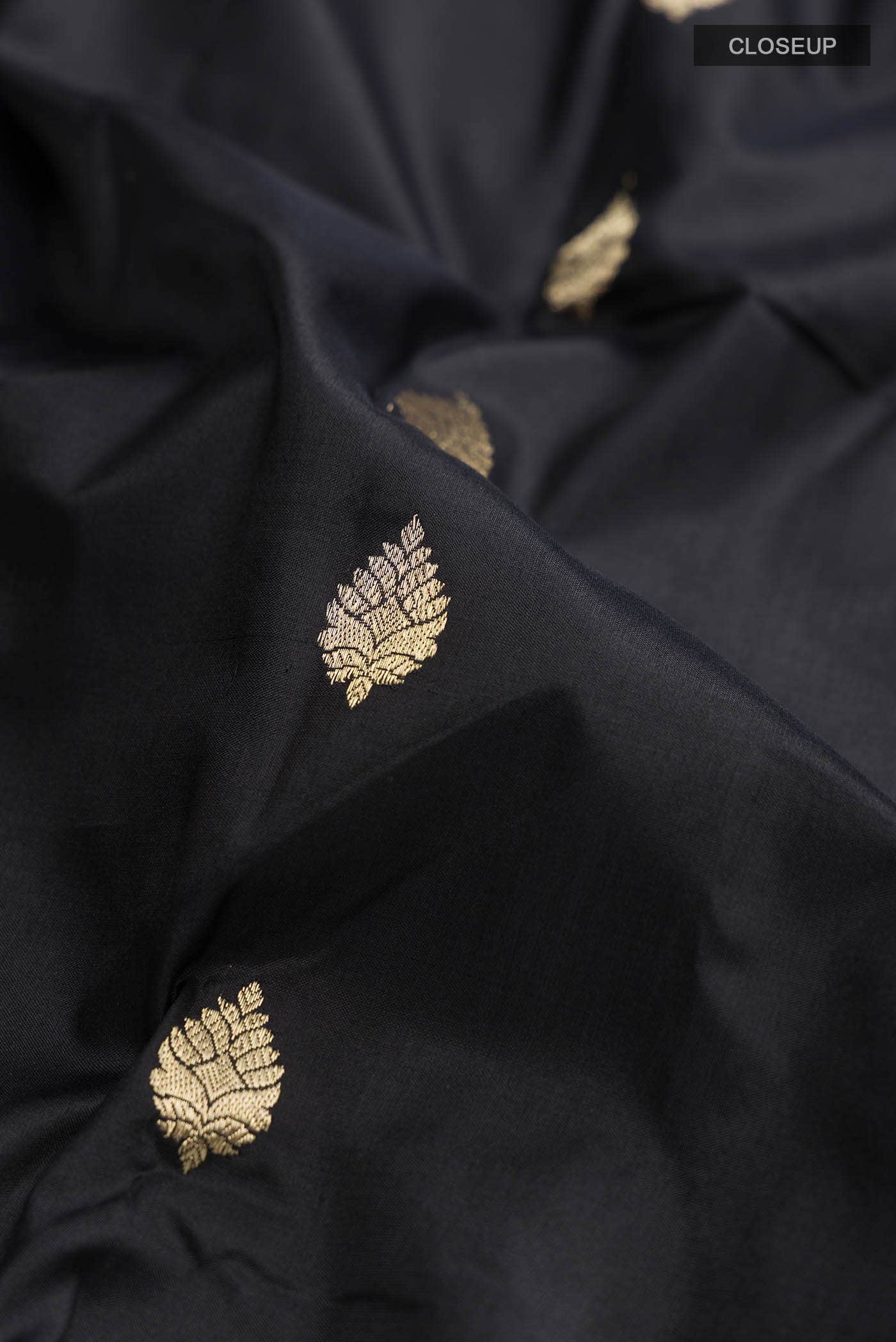 Black Banarasi Katan Silk Saree