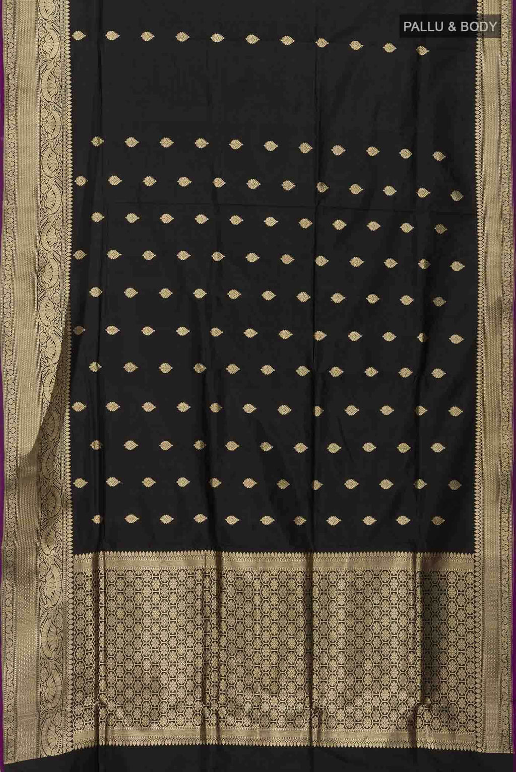 Black Banarasi Katan Silk Saree