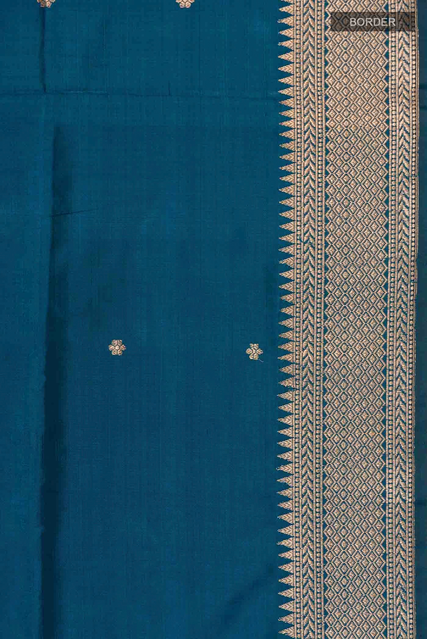 Blue Banarasi Katan Silk Saree