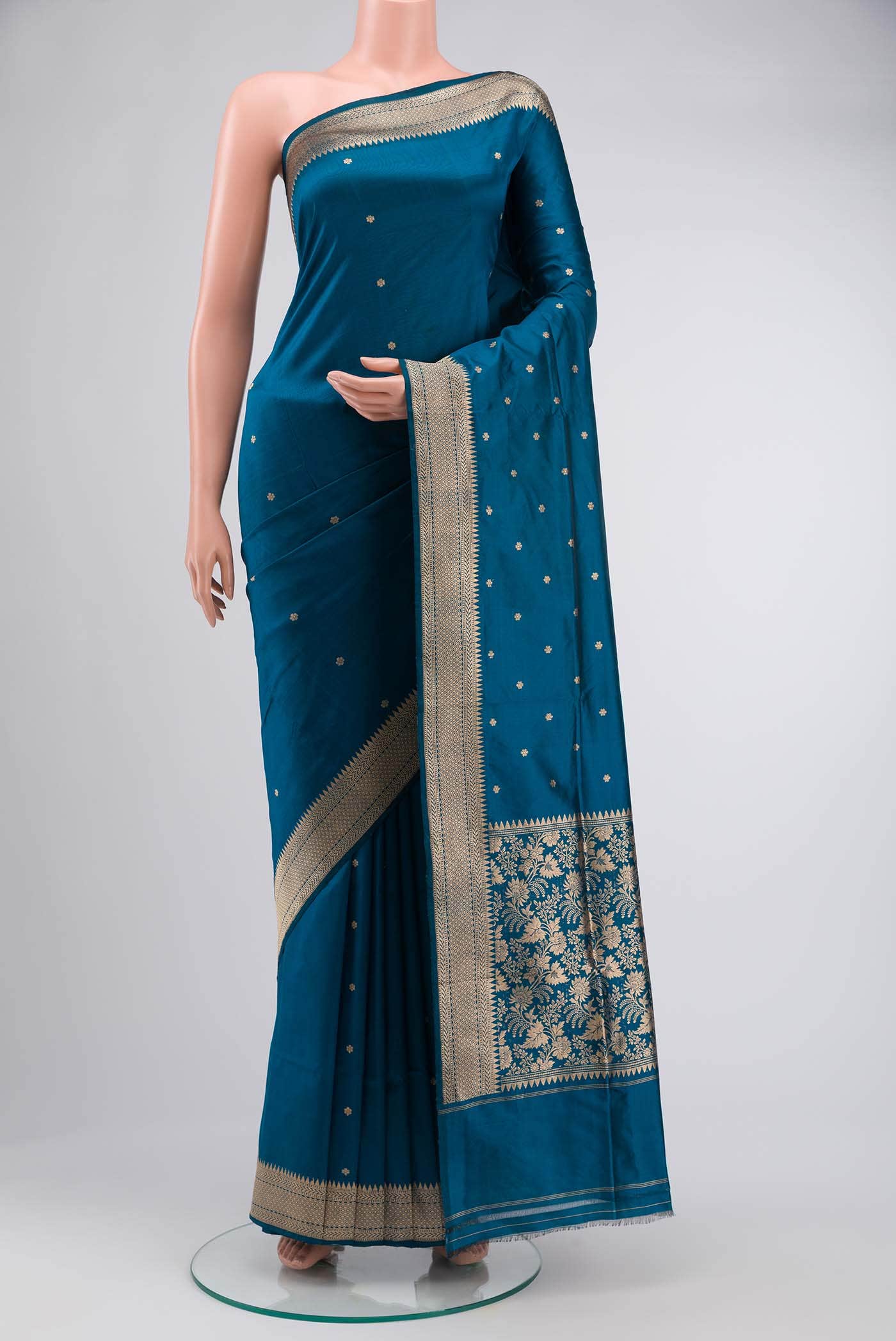 Blue Banarasi Katan Silk Saree