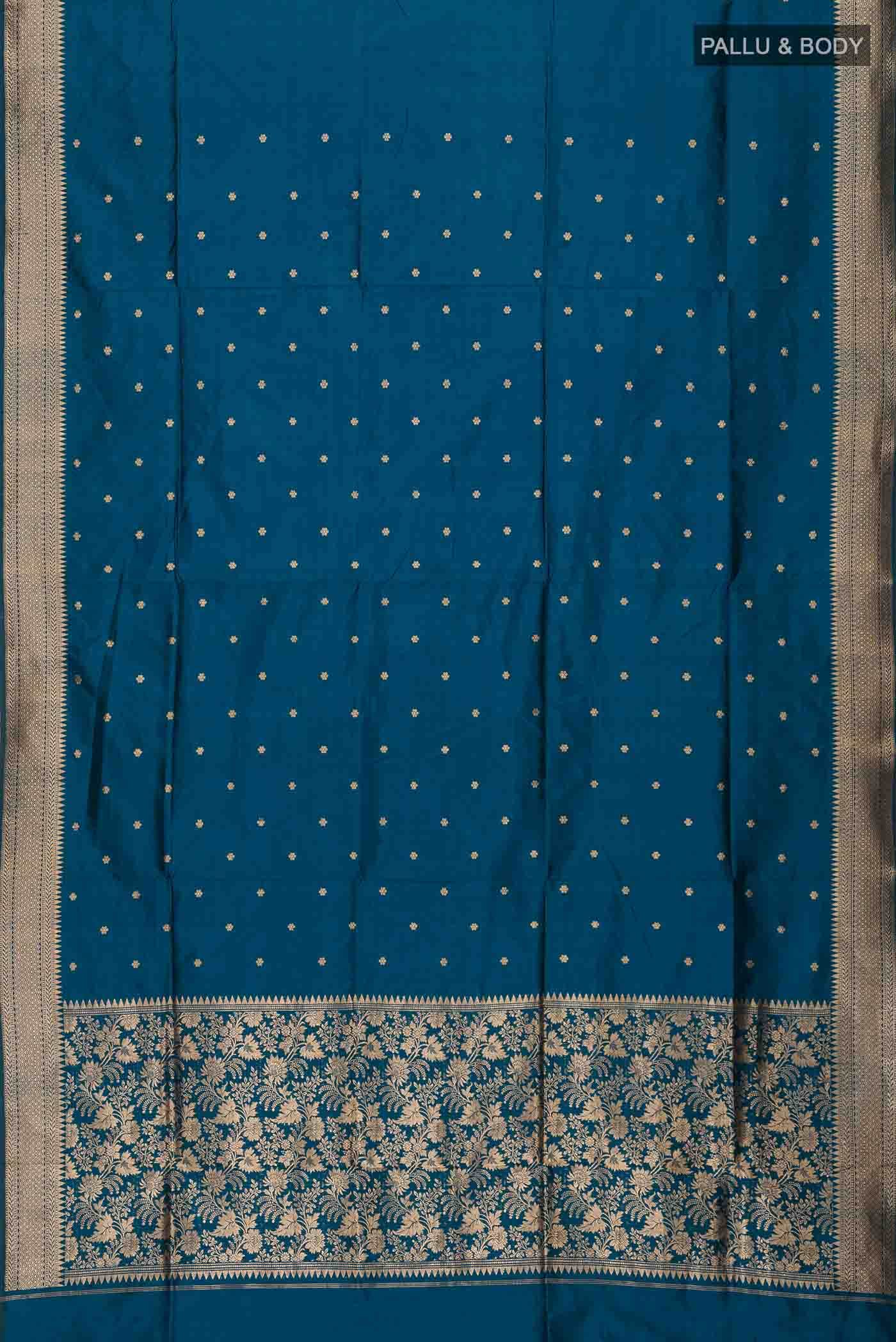 Blue Banarasi Katan Silk Saree