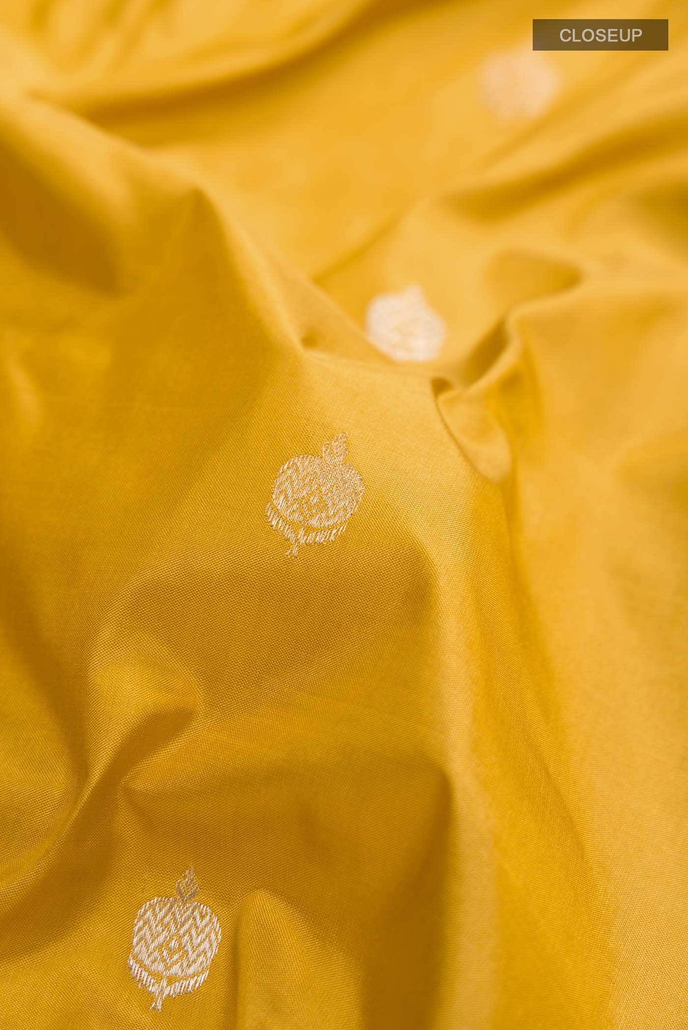 Yellow Banarasi Katan Silk Saree
