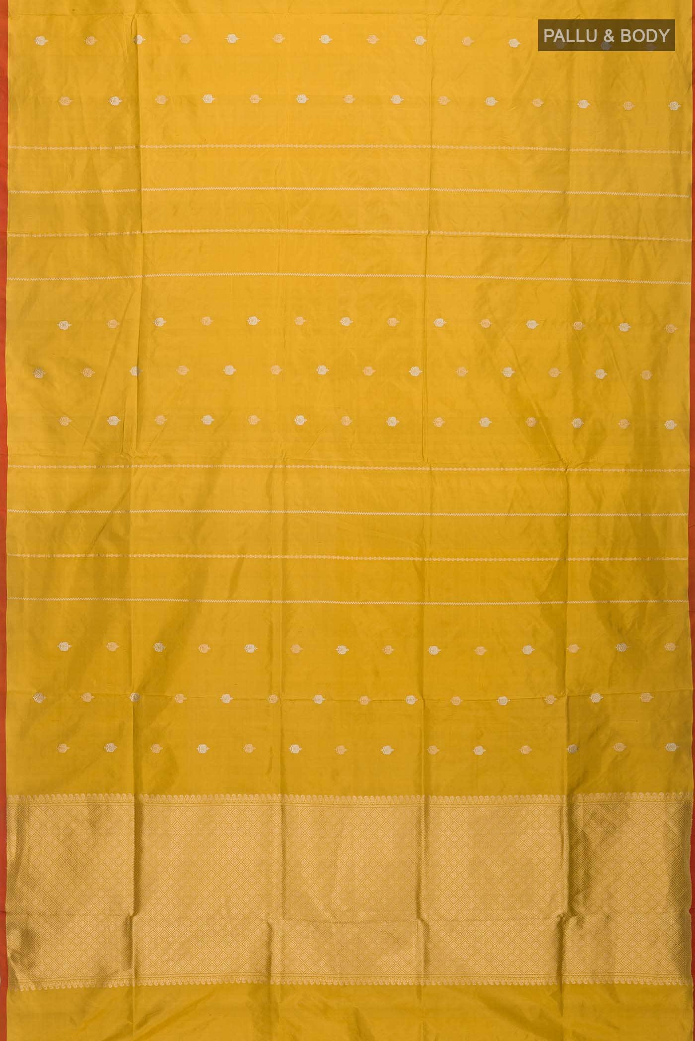 Yellow Banarasi Katan Silk Saree