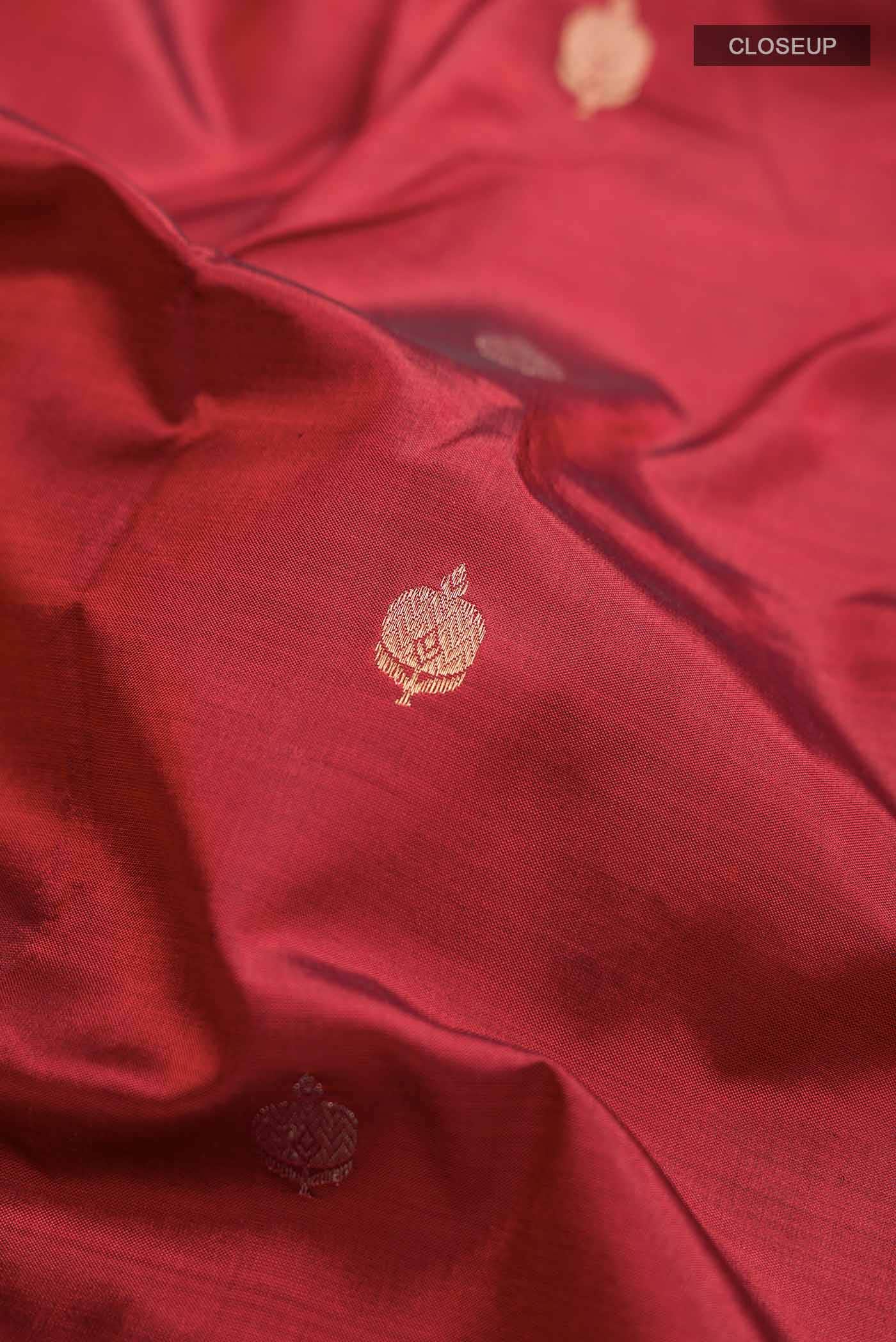 Maroon Banarasi Katan Silk Saree