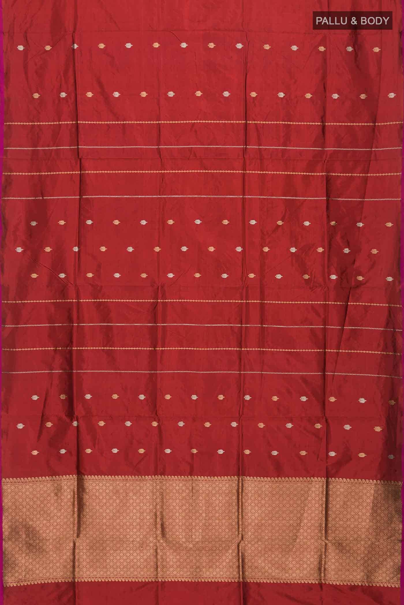 Maroon Banarasi Katan Silk Saree